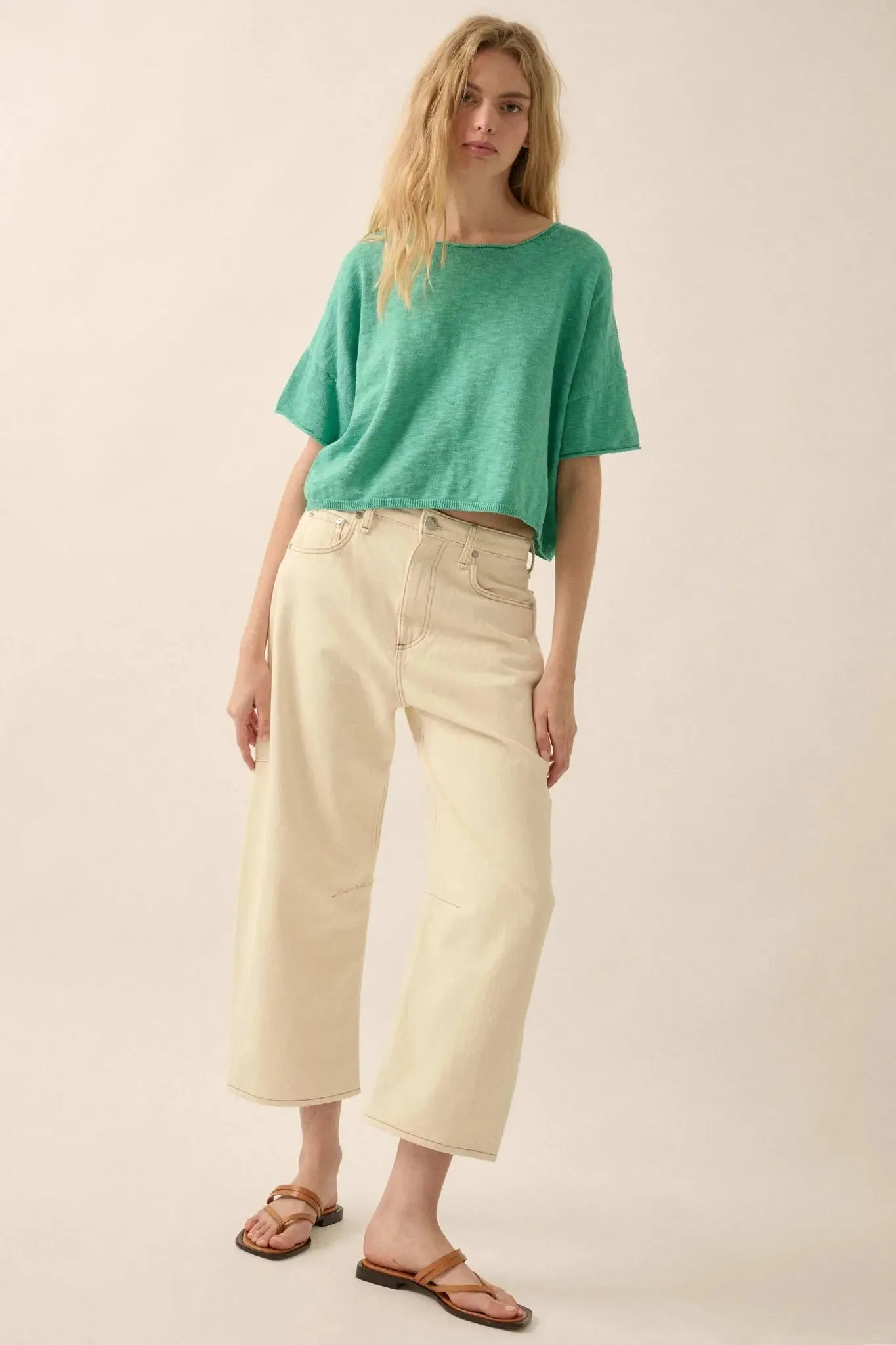 Breathing Room Slub Knit Short-Sleeve Sweater sold by Promesa product image thumbnail 5