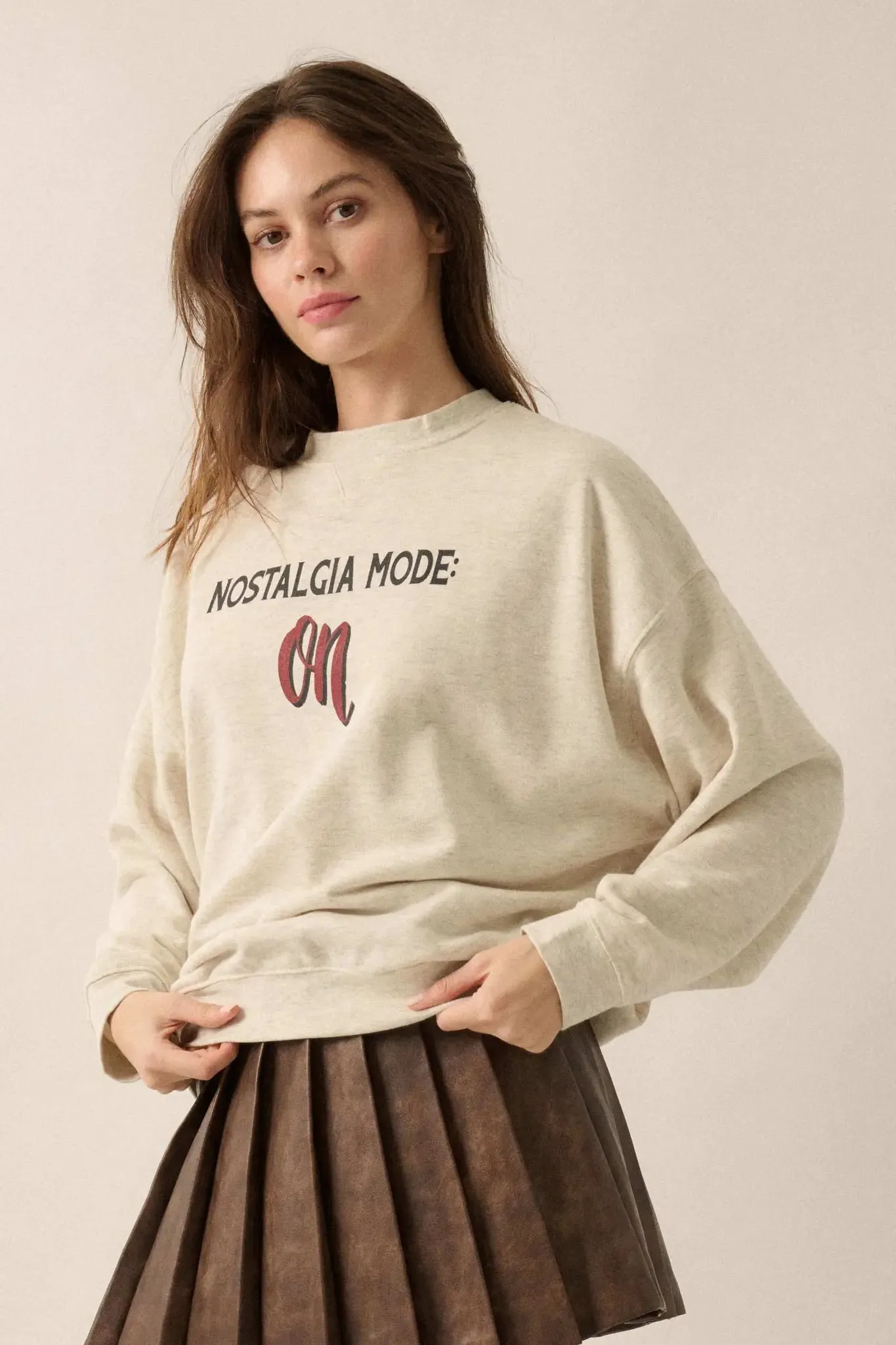 Nostalgia Mode On French Terry Graphic Sweatshirt sold by Promesa product image thumbnail 5