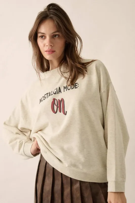Nostalgia Mode On French Terry Graphic Sweatshirt sold by Promesa