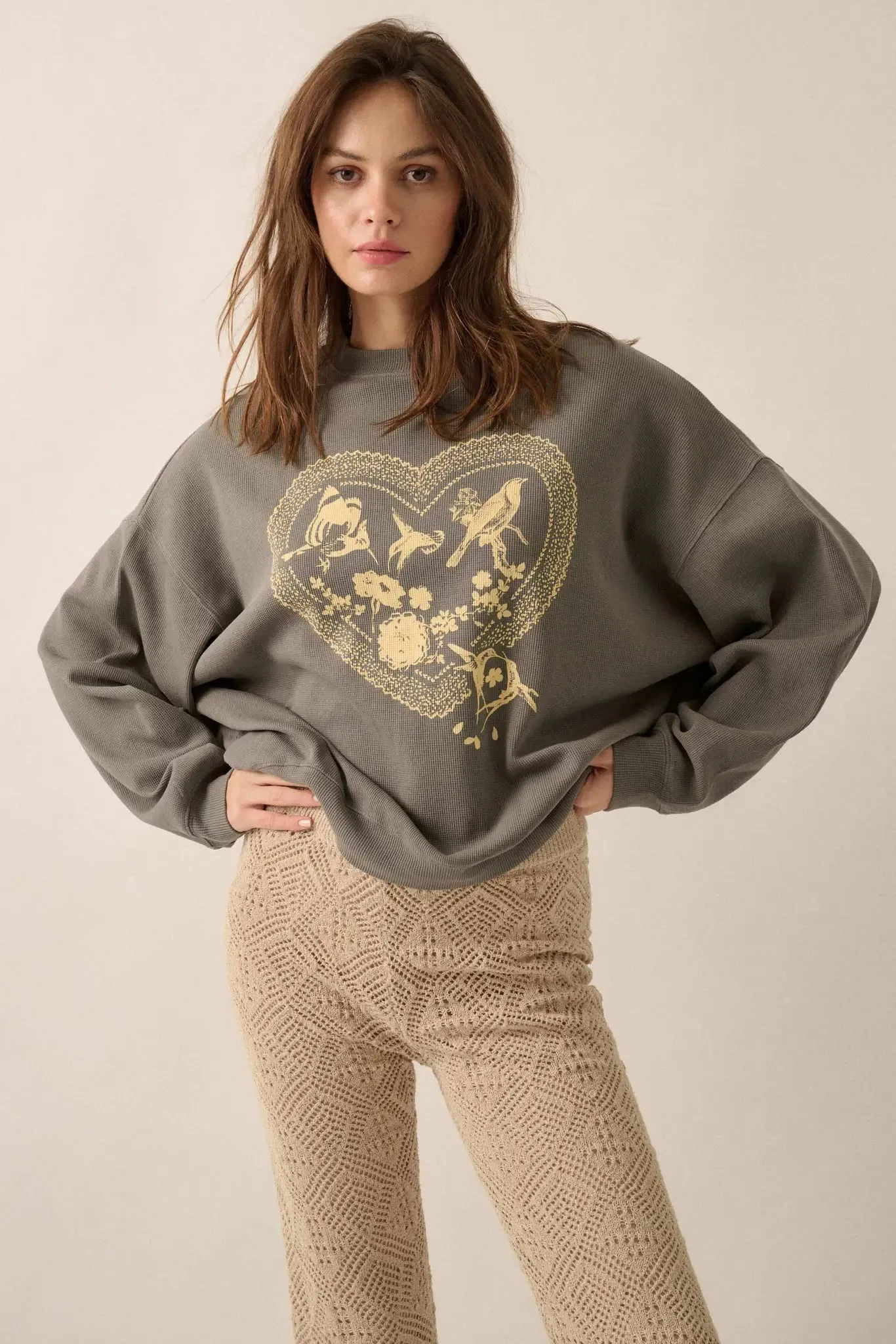 Rare Bird Oversize Thermal Graphic Top sold by Promesa product image thumbnail 3