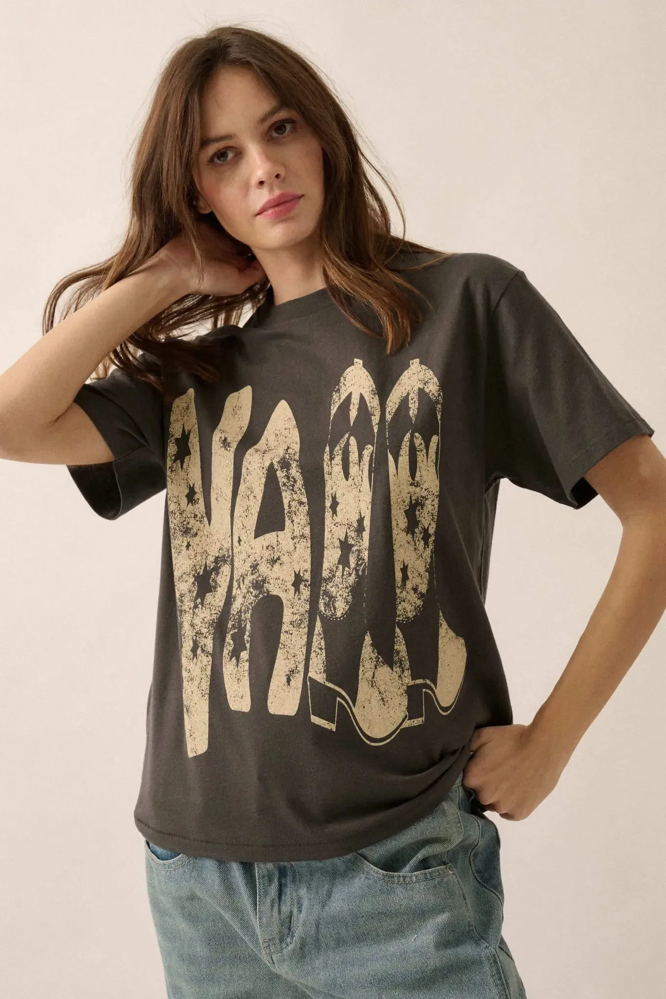 Y'All Cowboy Boots Vintage-Print Graphic Tee sold by Promesa