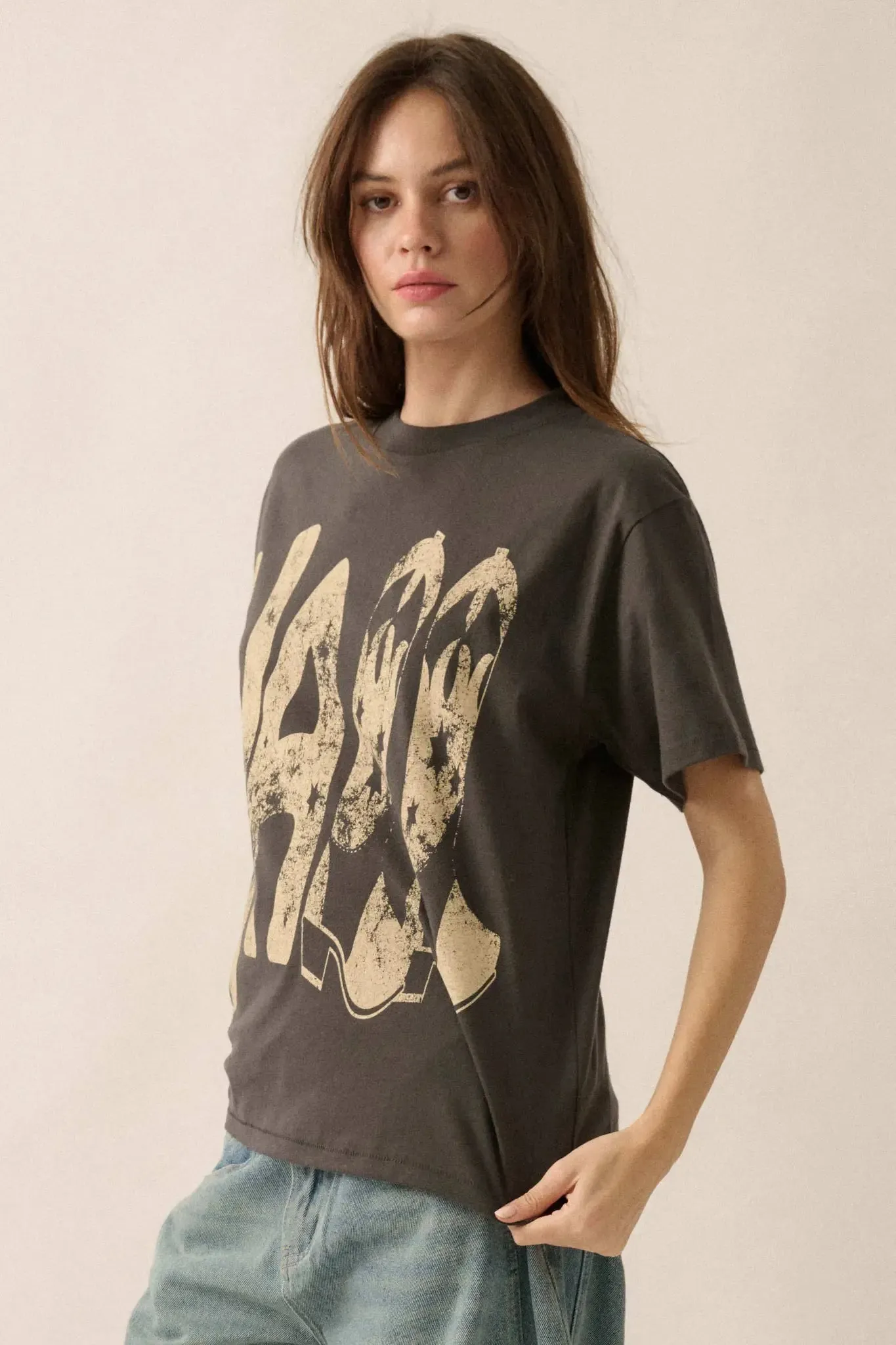Y'All Cowboy Boots Vintage-Print Graphic Tee sold by Promesa product image thumbnail 5
