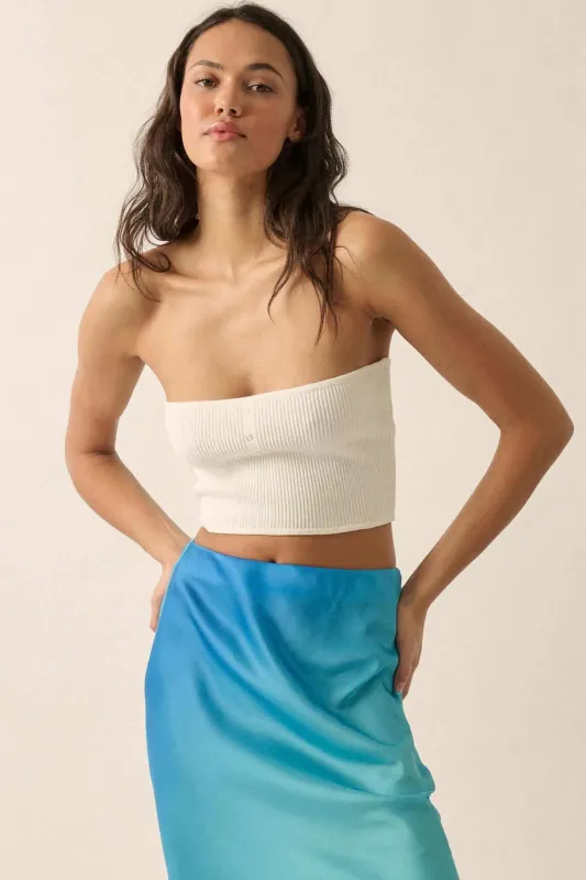 Shaper Fit Rib-Knit Bandeau Tube Top sold by Promesa