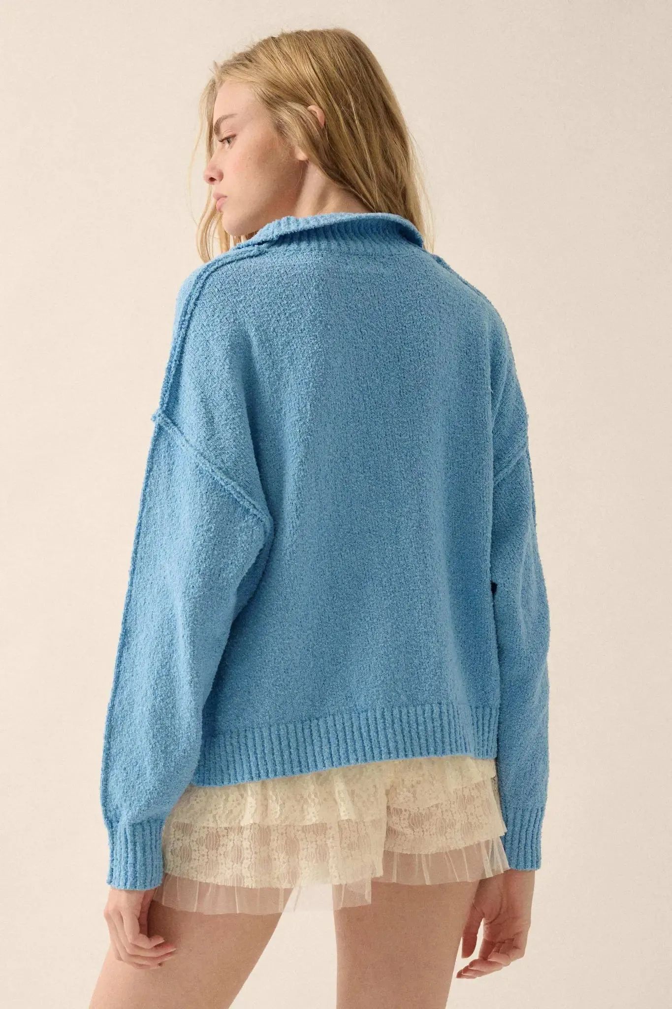Choose Joy Textured Knit Half-Zip Sweater sold by Promesa product image thumbnail 2