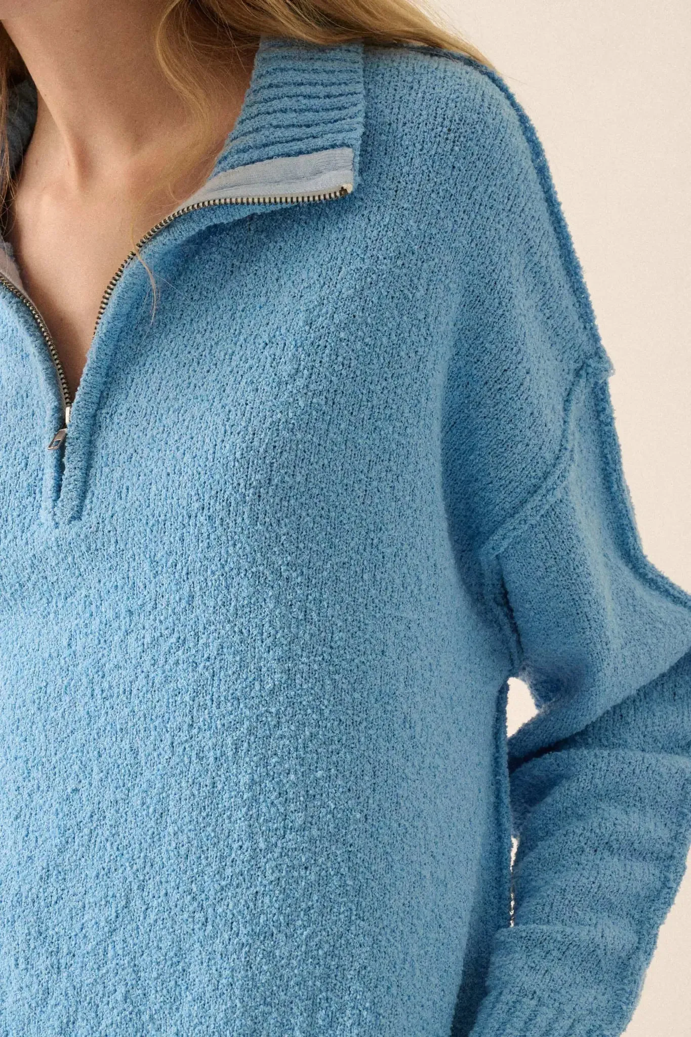 Choose Joy Textured Knit Half-Zip Sweater sold by Promesa product image thumbnail 4