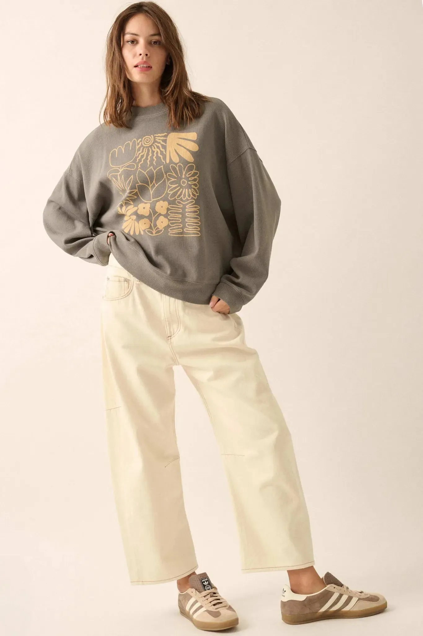 Doodle Garden Oversize Thermal Graphic Top sold by Promesa product image thumbnail 3