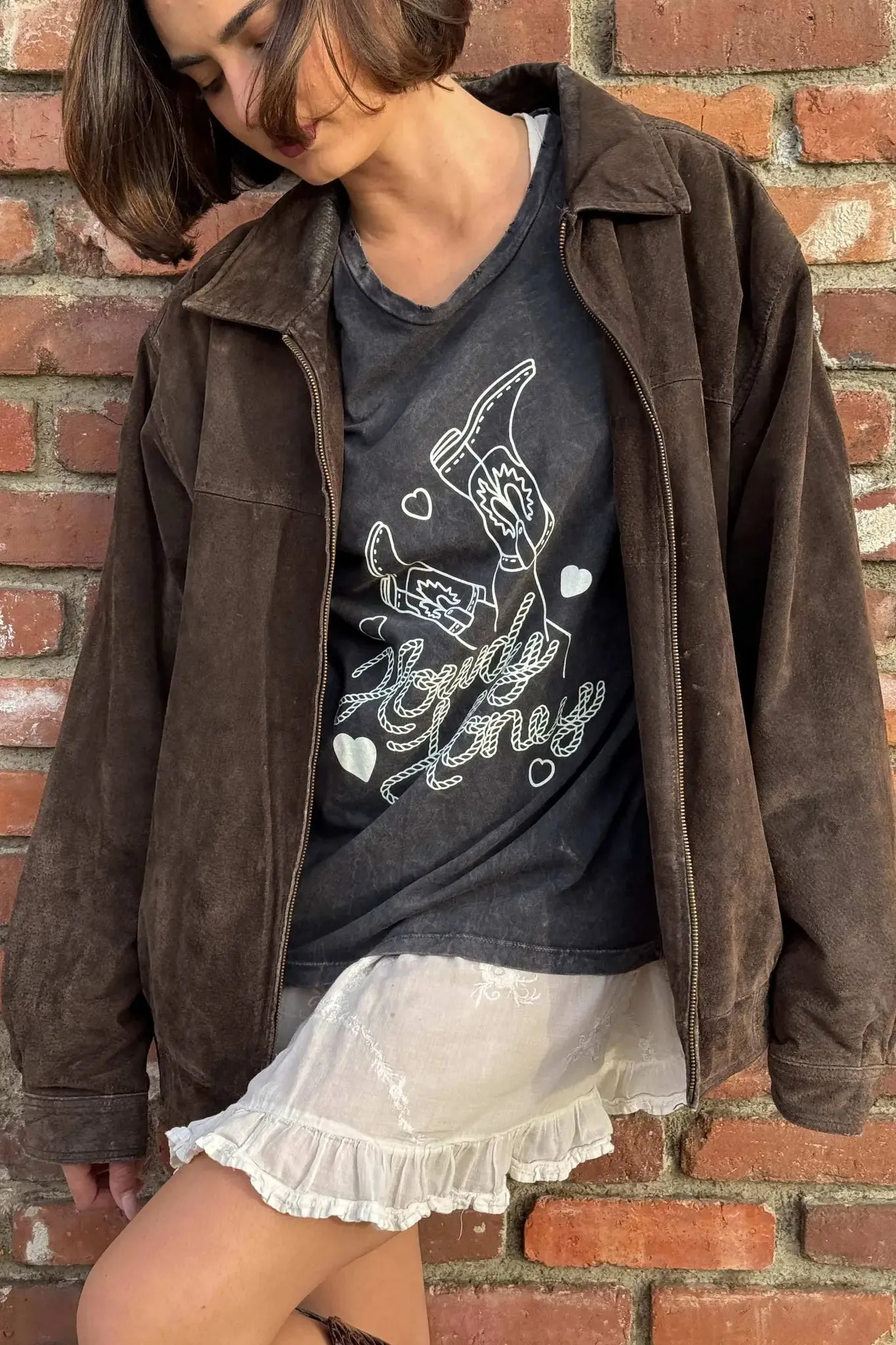 Howdy Honey Slashed Western Graphic Tee sold by Promesa