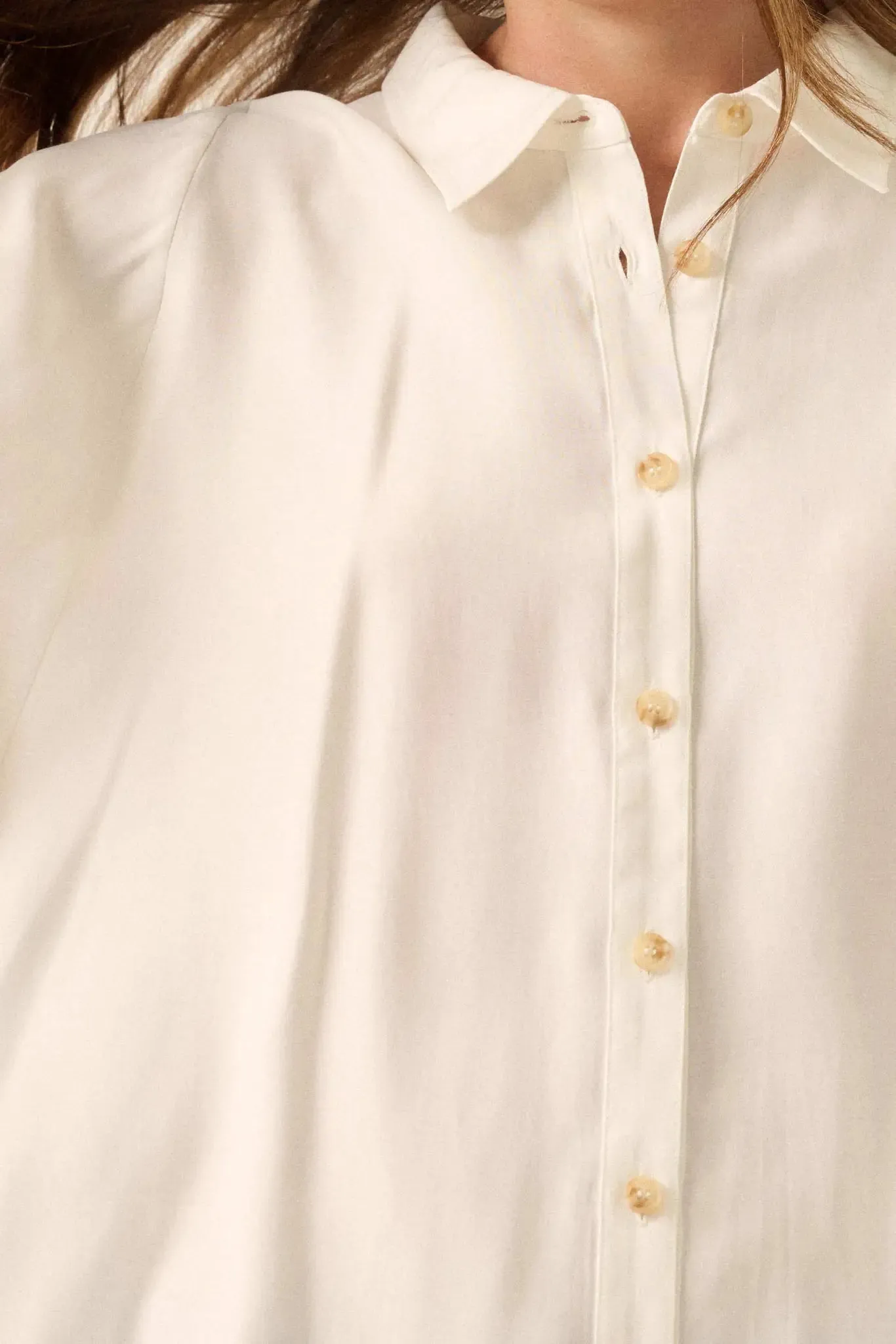 Take Charge Solid Loose-Fit Button-Up Shirt sold by Promesa product image thumbnail 4