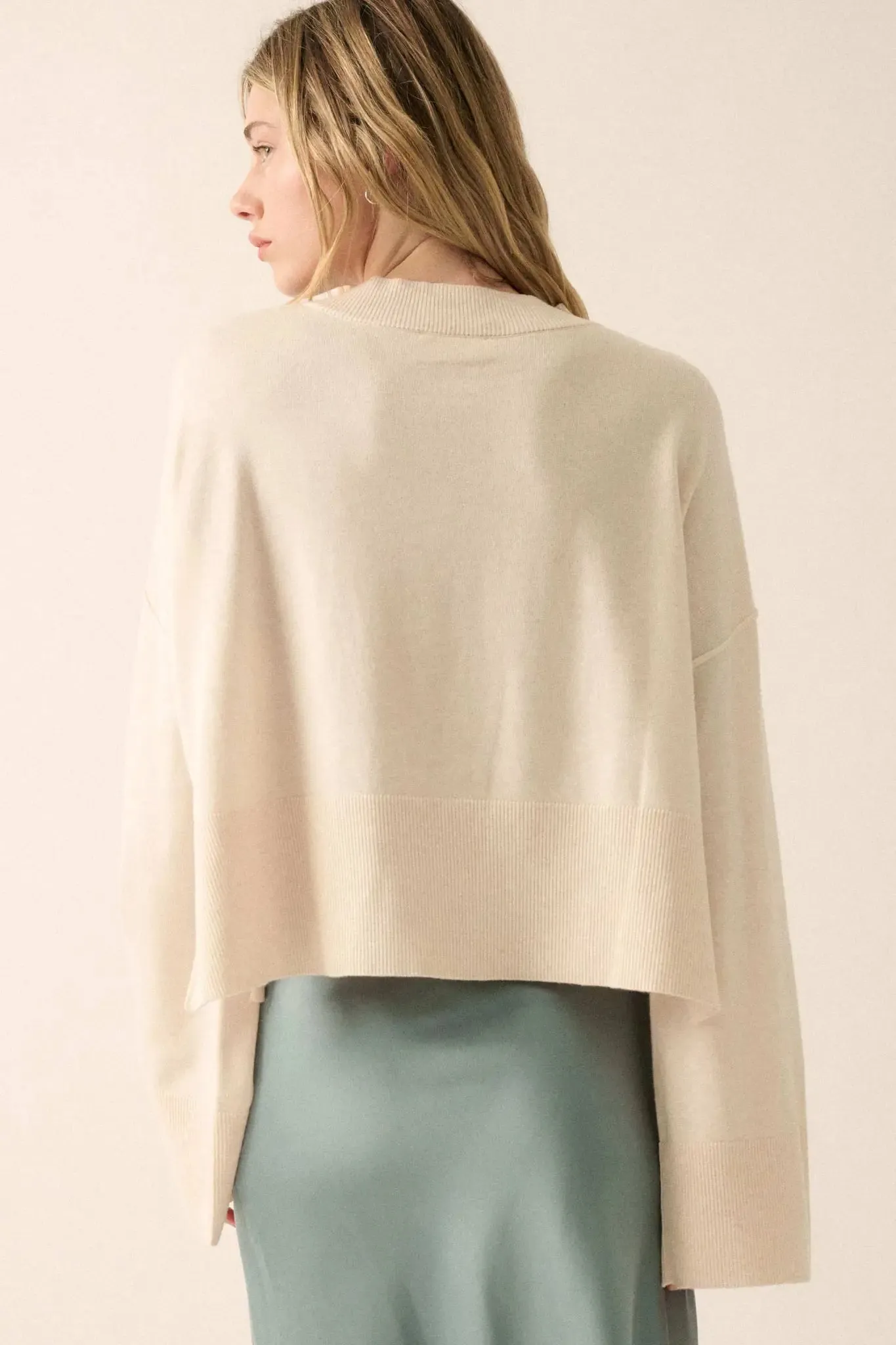 Feels Like Home Solid Knit Drop-Shoulder Sweater sold by Promesa product image thumbnail 2