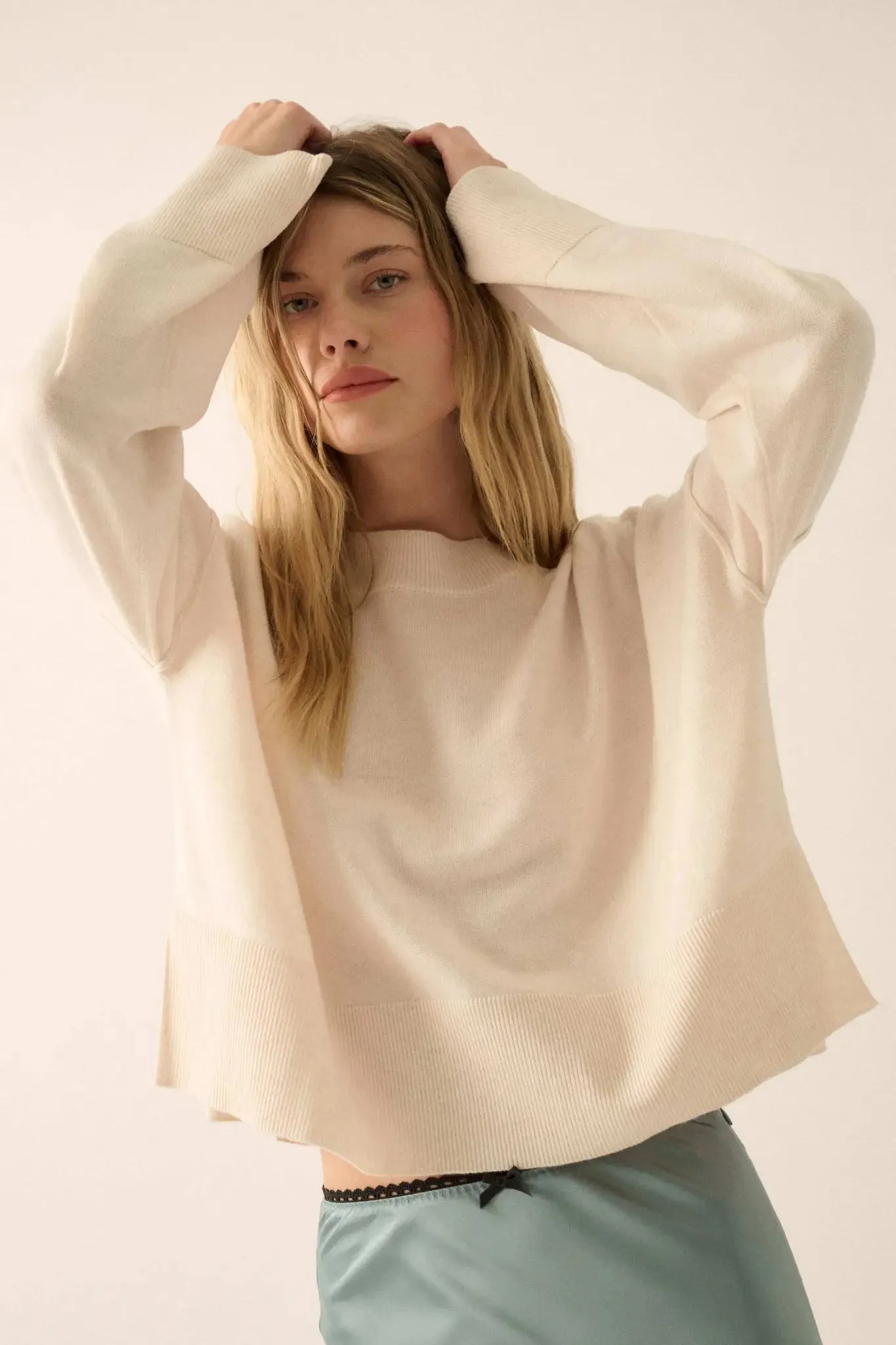 Feels Like Home Solid Knit Drop-Shoulder Sweater sold by Promesa product image thumbnail 5