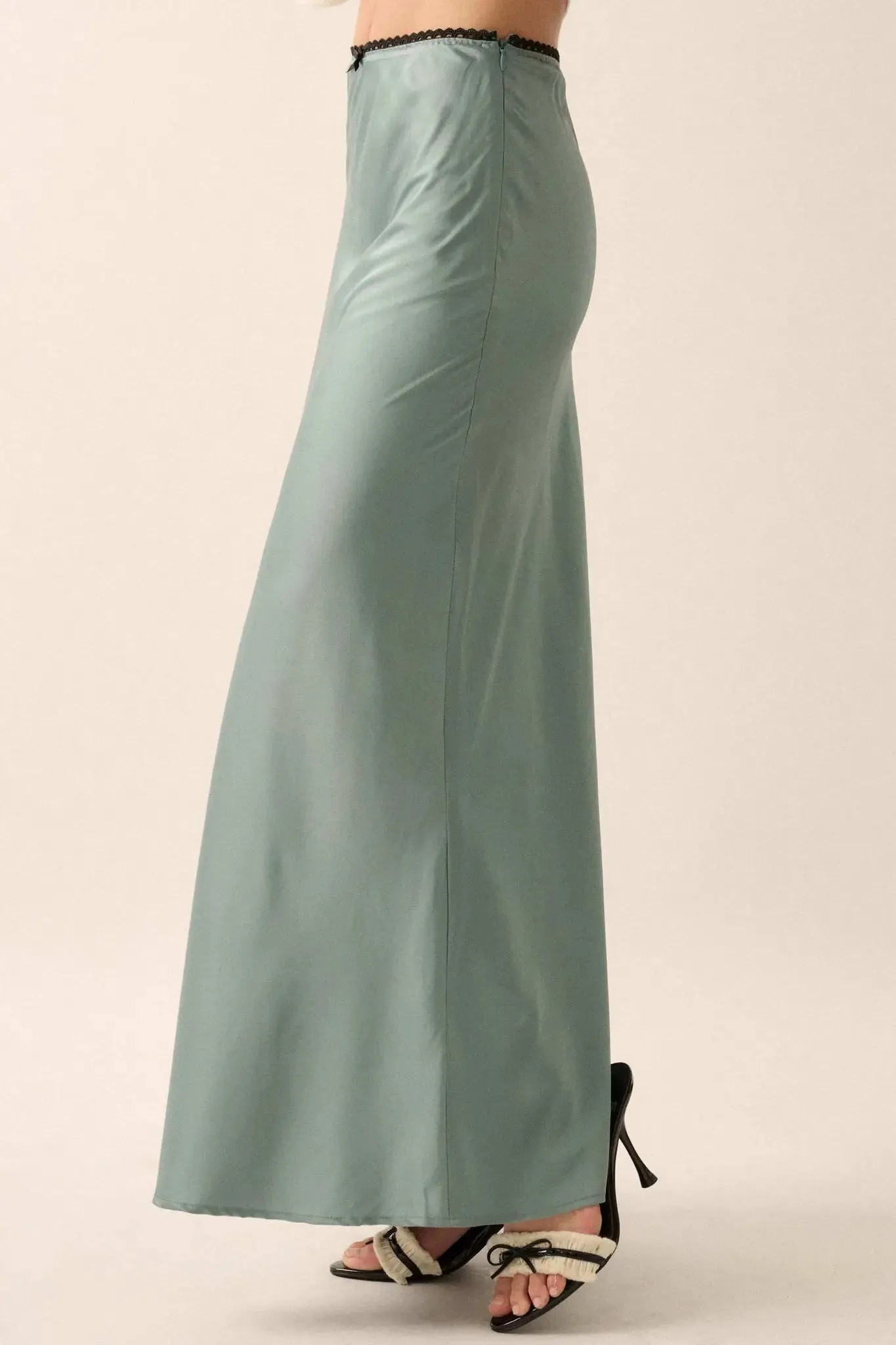 Silken Dreams Bias-Cut Satin Maxi Skirt sold by Promesa product image thumbnail 5