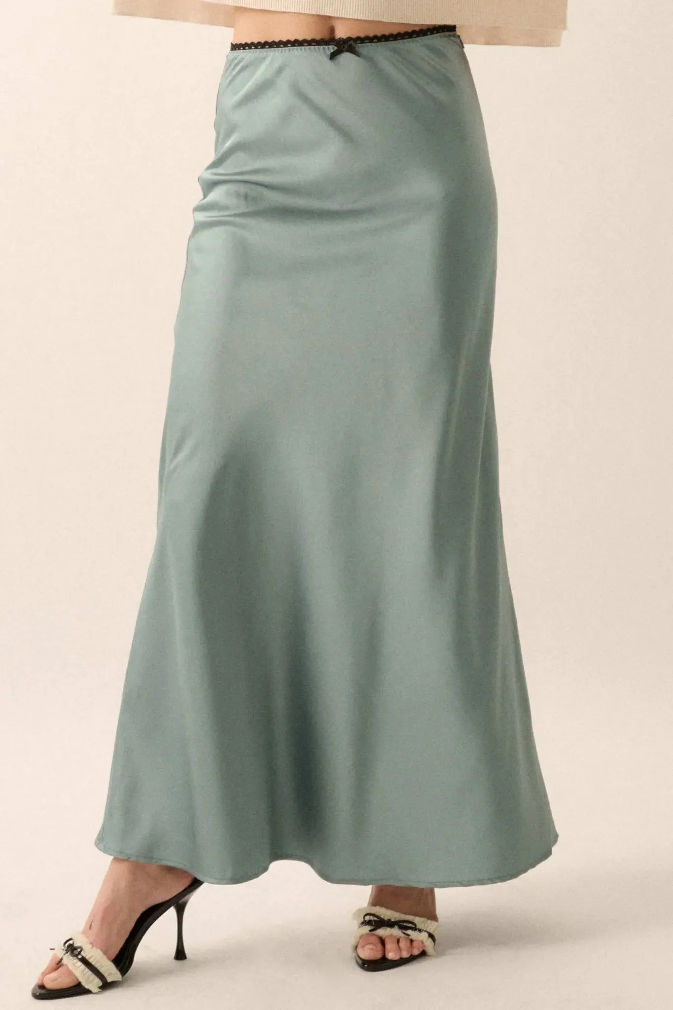 Silken Dreams Bias-Cut Satin Maxi Skirt sold by Promesa product image thumbnail 2