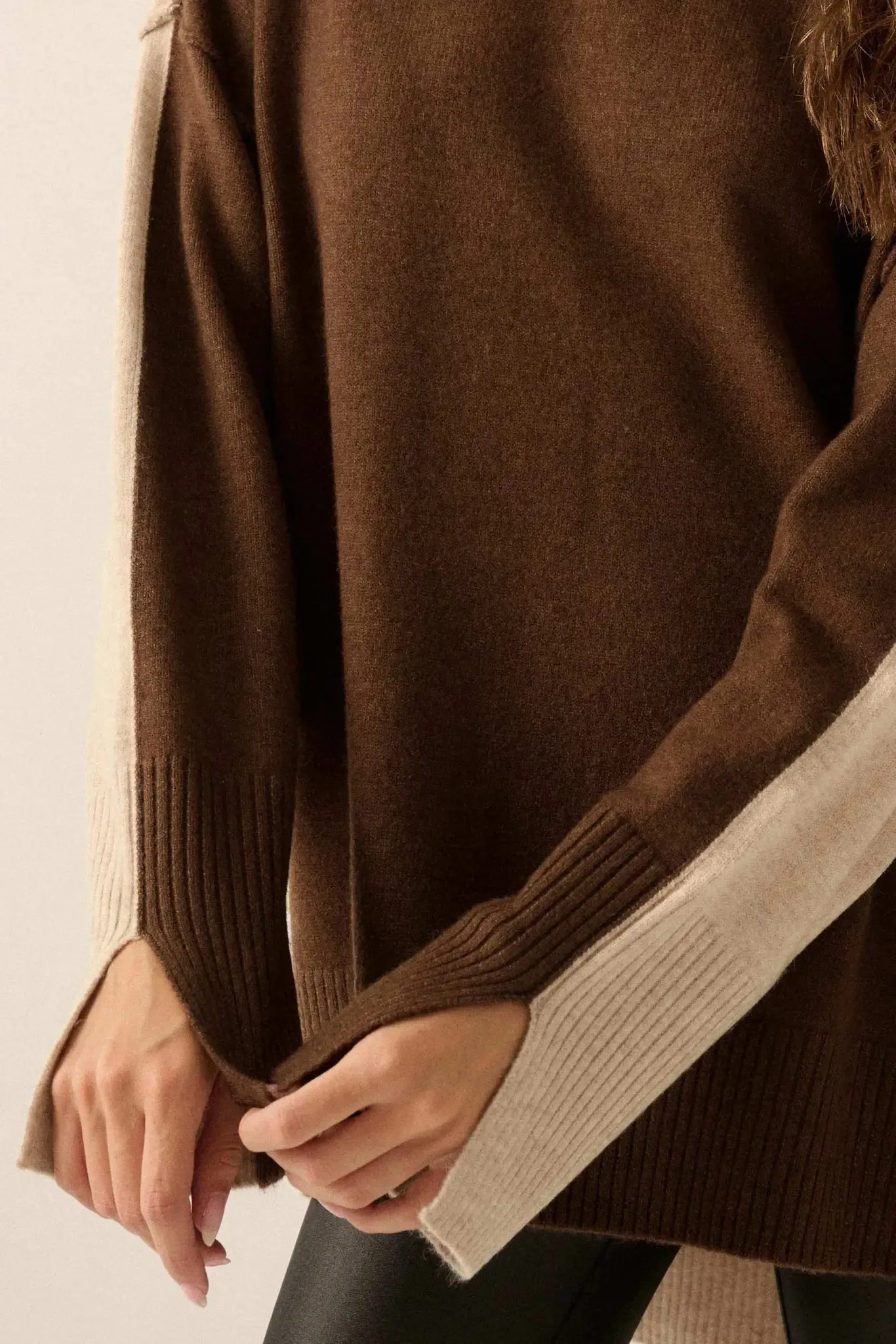 Split Decision Colorblock Knit High-Low Sweater sold by Promesa product image thumbnail 4