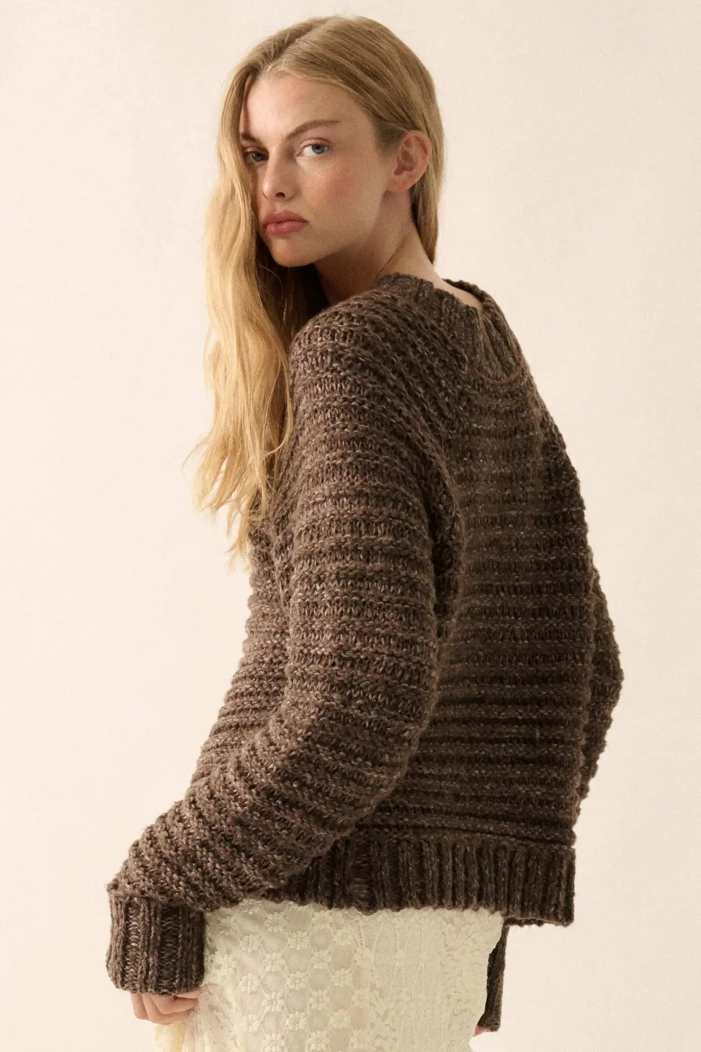 Get Comfy Chunky Horizontal Rib-Knit Sweater sold by Promesa product image thumbnail 2