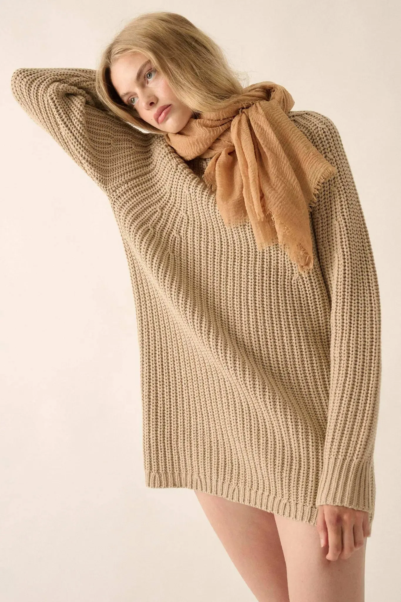 Believe in You Ribbed Knit Mini Sweater Dress sold by Promesa