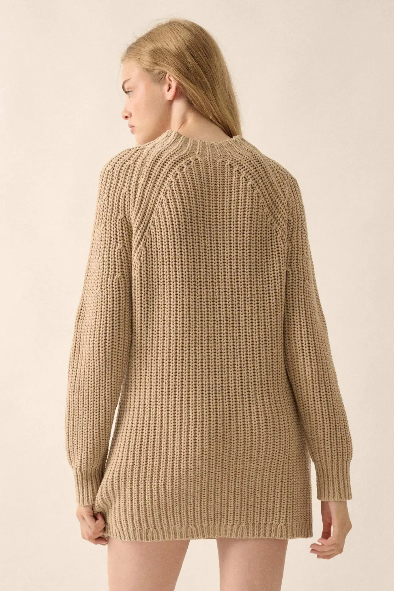 Believe in You Ribbed Knit Mini Sweater Dress sold by Promesa product image thumbnail 2