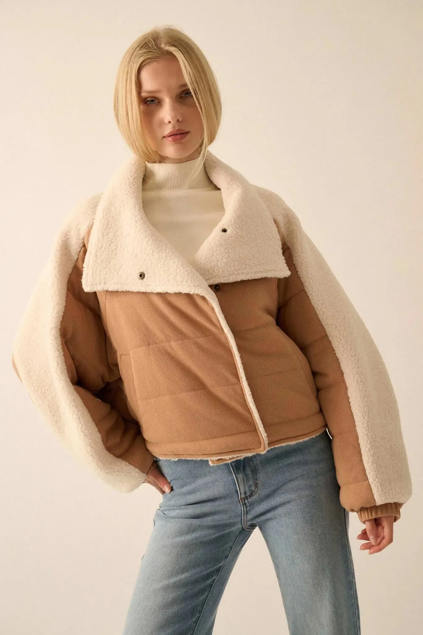 Bundle Up Sherpa Fleece-Lined Puffer Jacket sold by Promesa product image thumbnail 2