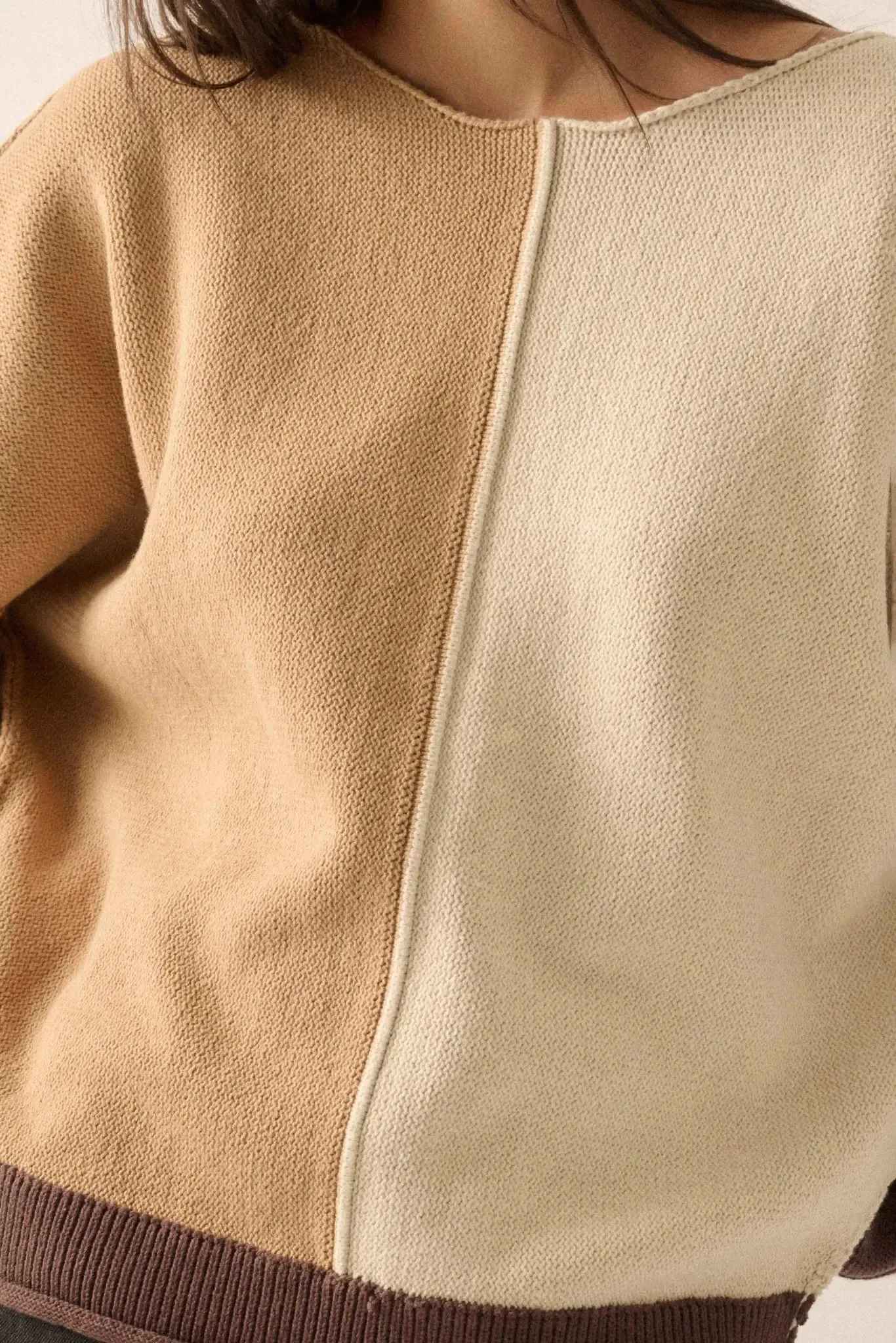 Color Scheme Colorblock Knit Boatneck Sweater sold by Promesa product image thumbnail 4