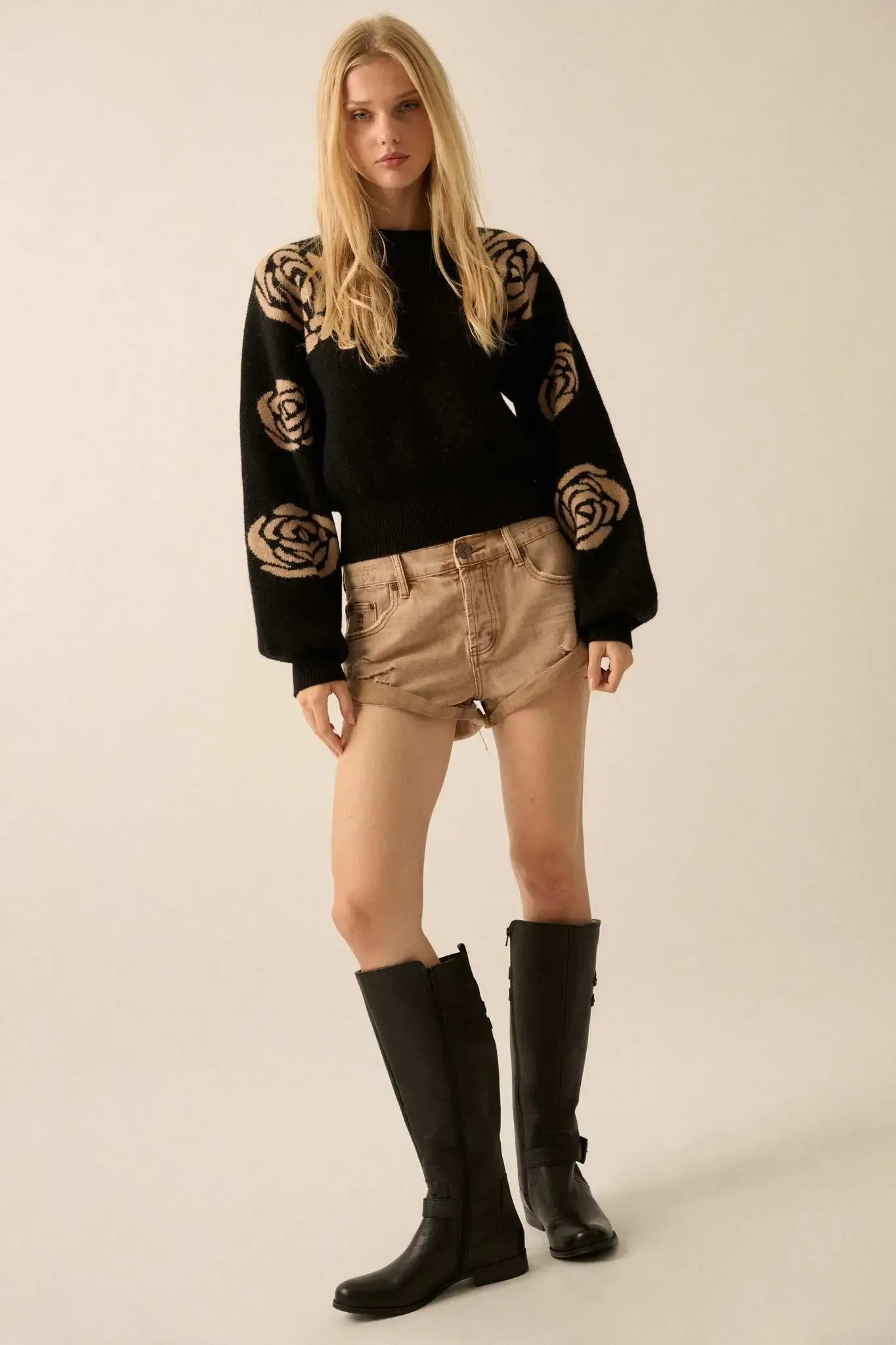 Winter Blooms Floral Jacquard Sweater sold by Promesa product image thumbnail 3