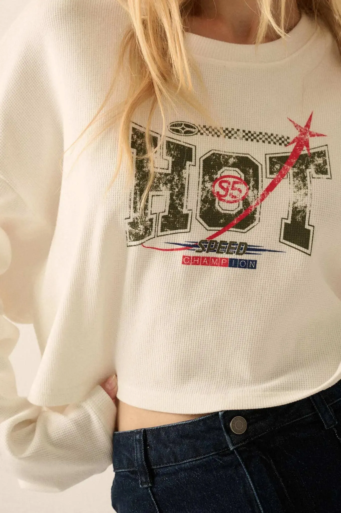 Hot 95 Racing Cropped Thermal Graphic Top sold by Promesa product image thumbnail 2