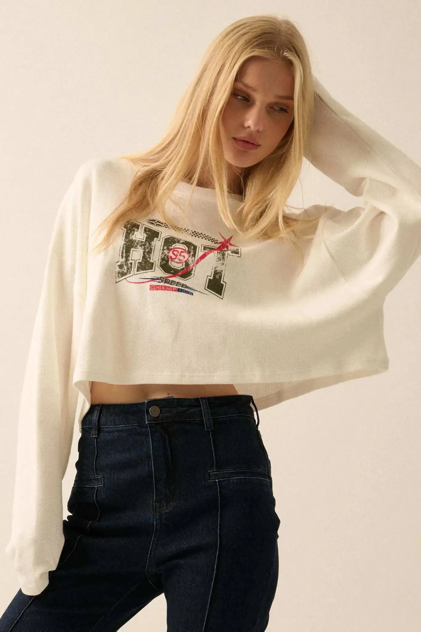 Hot 95 Racing Cropped Thermal Graphic Top sold by Promesa product image thumbnail 5