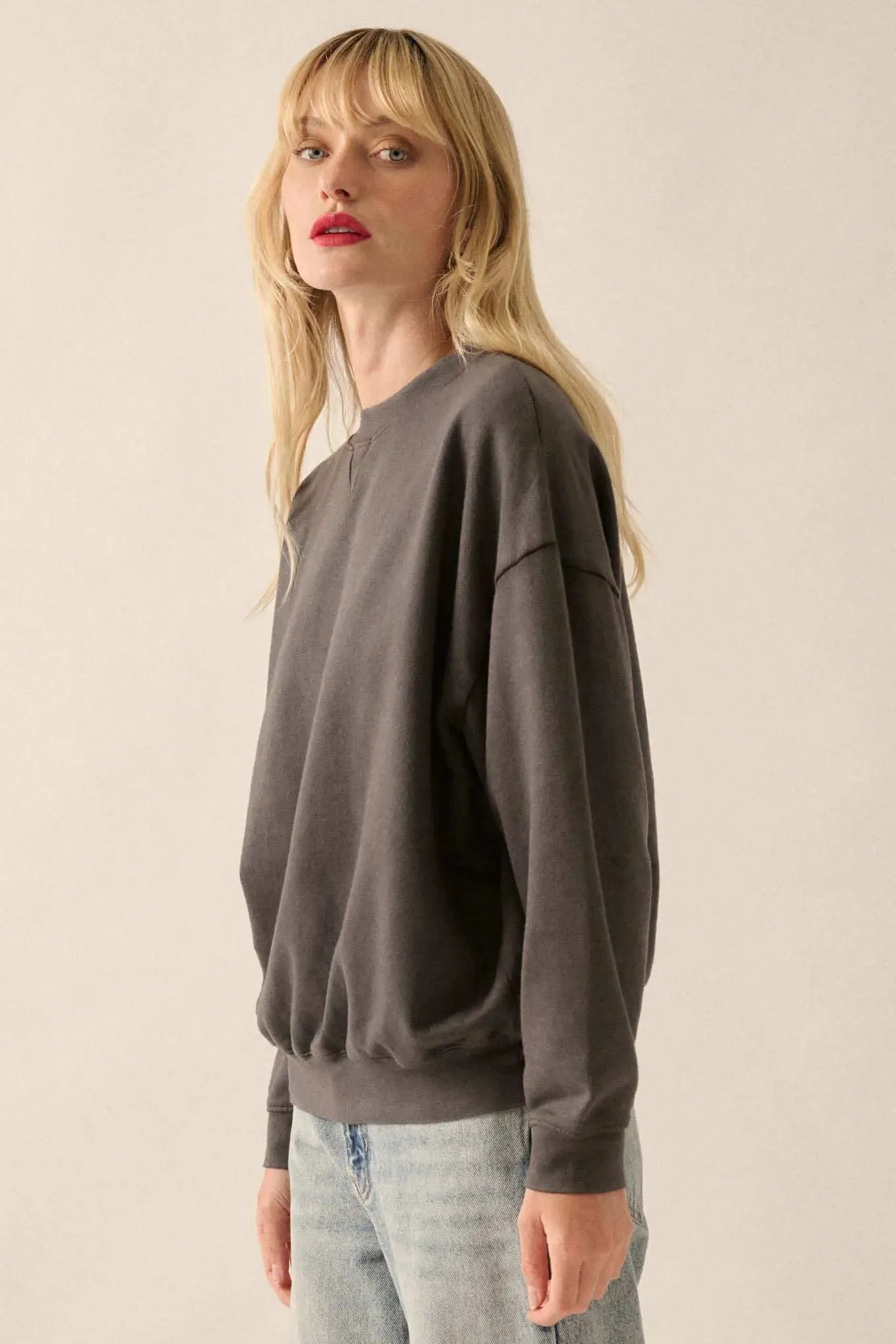 Warm Ways Garment Dyed French Terry Sweatshirt sold by Promesa product image thumbnail 5