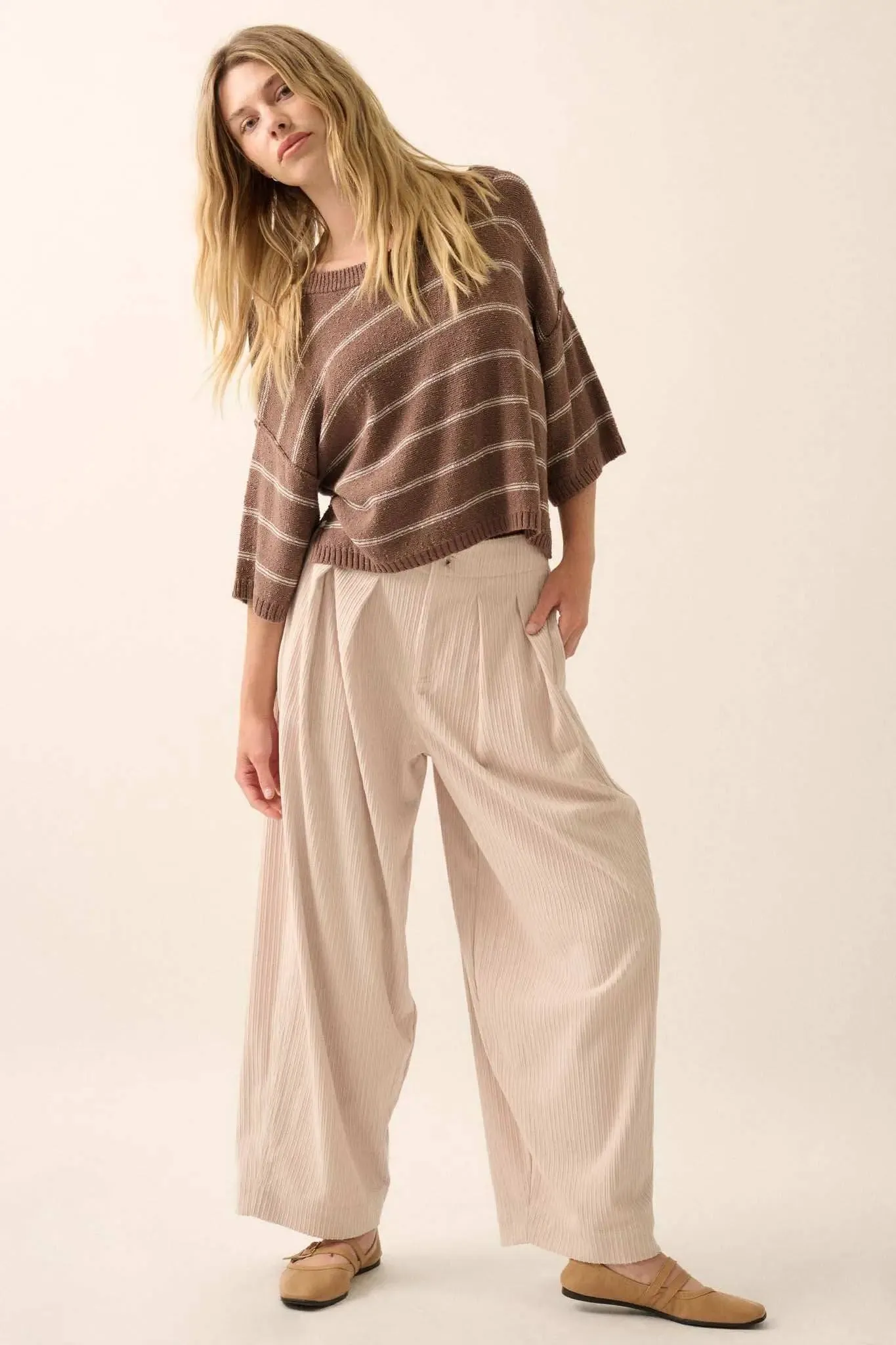 Read My Mind Striped Three-Quarter Sleeve Sweater sold by Promesa product image thumbnail 3