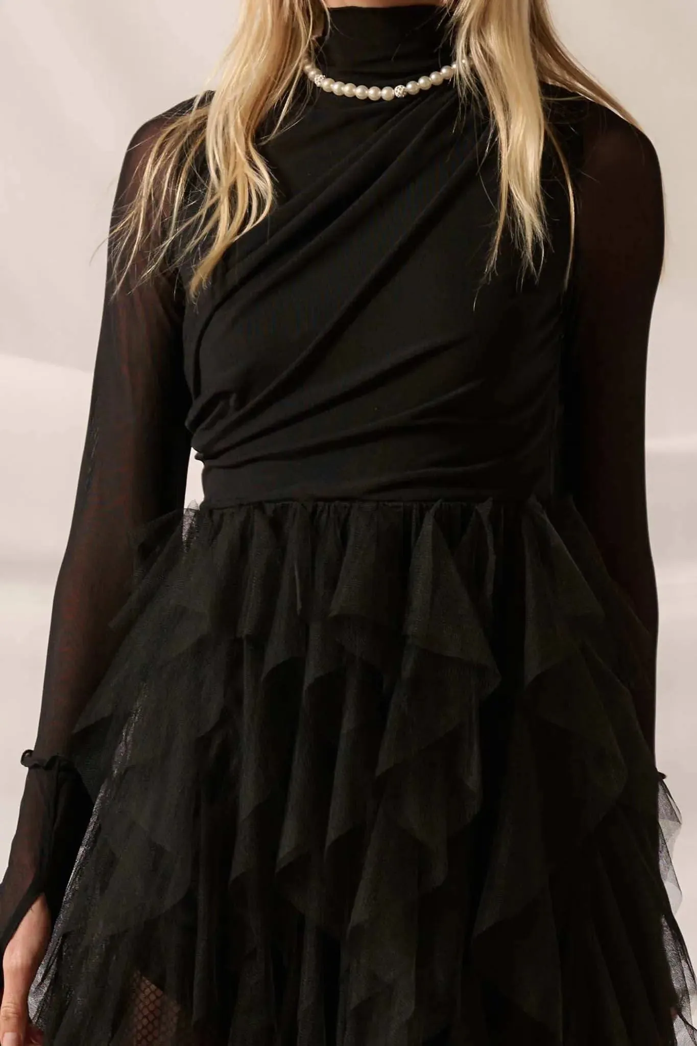 Queen of the Night Tiered Ruffled Tulle Maxi Dress sold by Promesa product image thumbnail 3