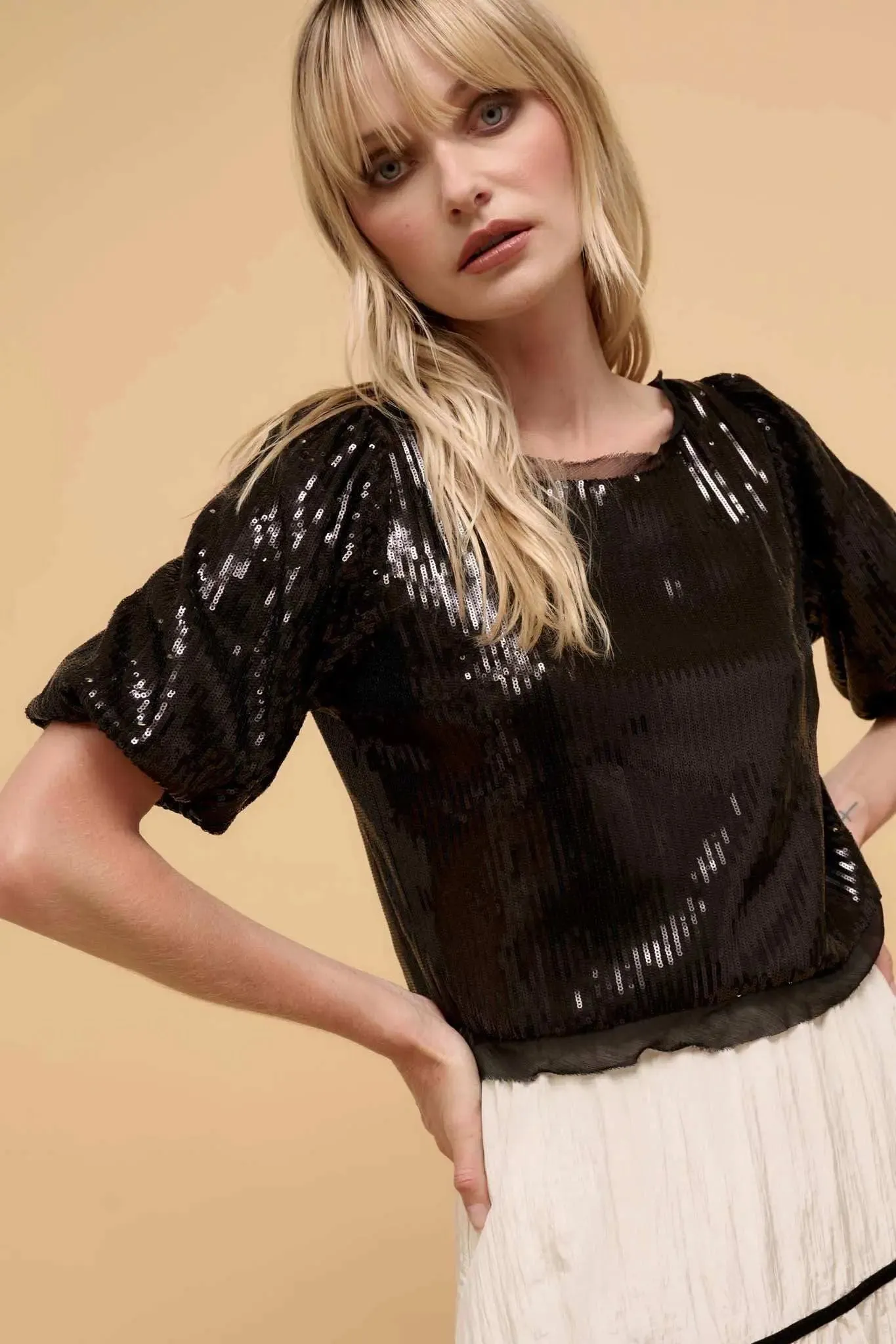 Best of My Love Sequin Puff-Sleeve Top sold by Promesa product image thumbnail 2