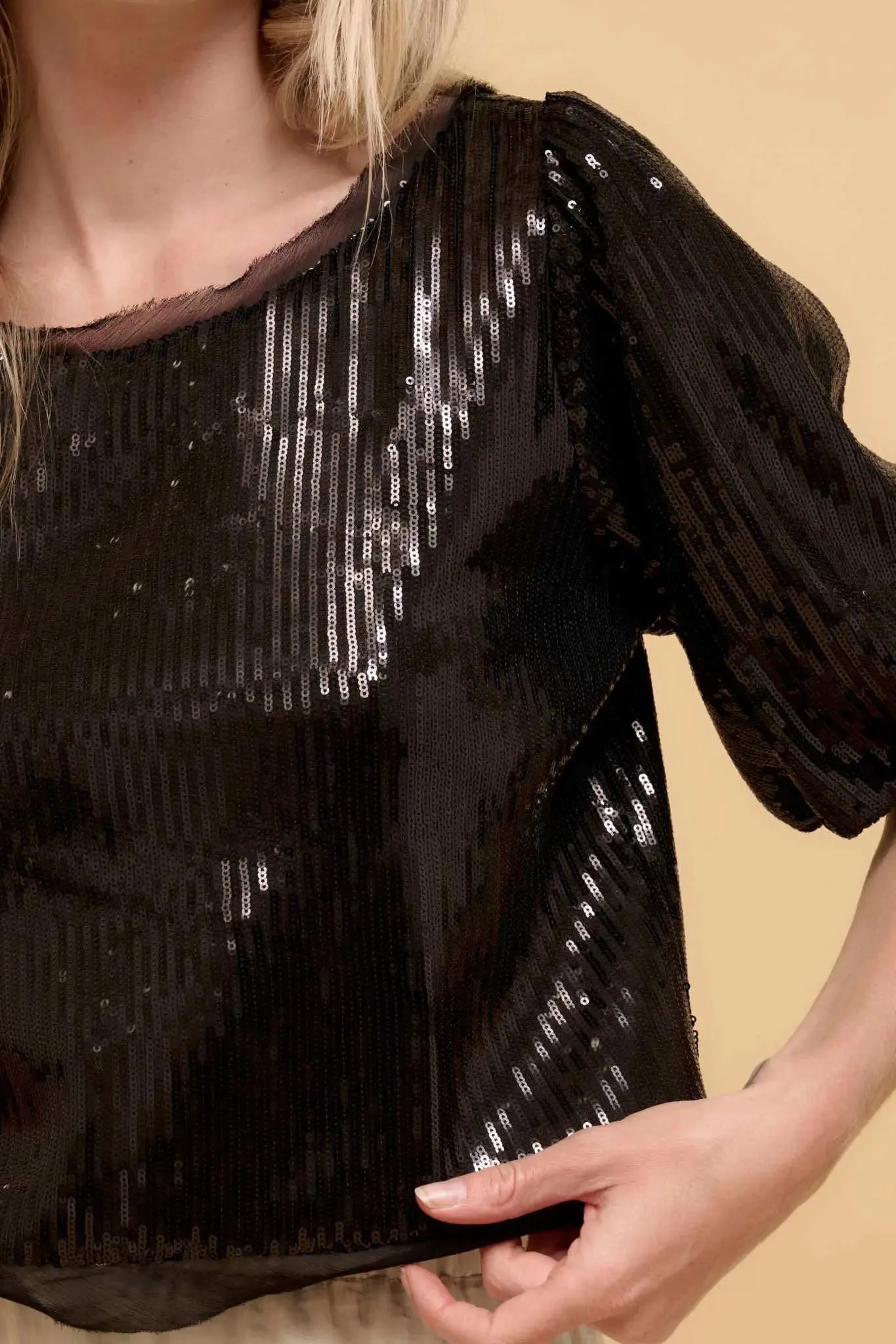 Best of My Love Sequin Puff-Sleeve Top sold by Promesa product image thumbnail 3