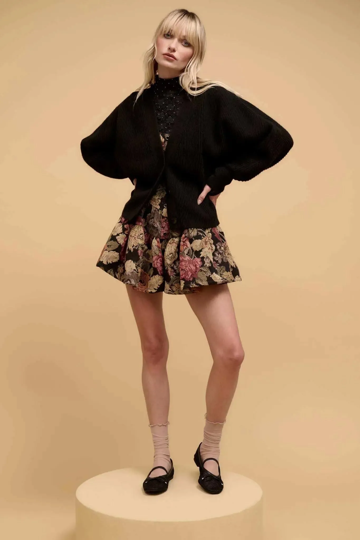 Stay Close Ribbed Knit Dolman Cardigan Sweater sold by Promesa product image thumbnail 3