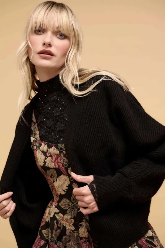 Stay Close Ribbed Knit Dolman Cardigan Sweater sold by Promesa