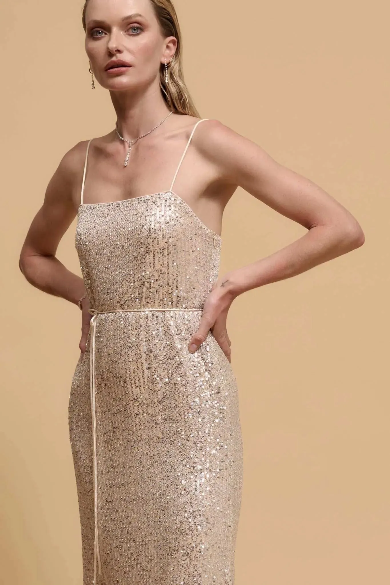 All That Glitters Sequin Midi Slip Dress sold by Promesa product image thumbnail 3