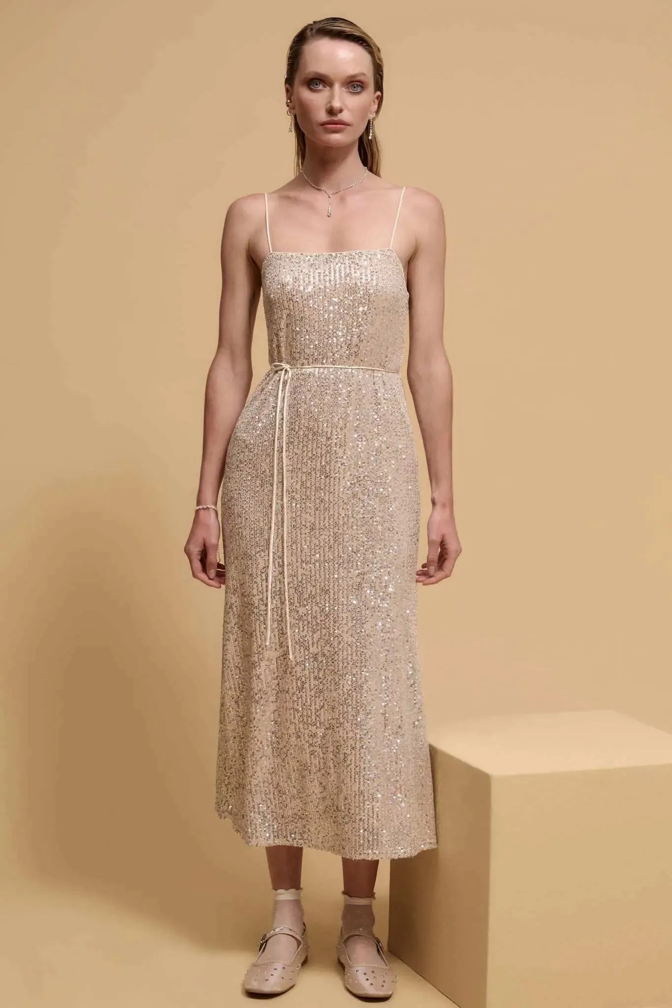 All That Glitters Sequin Midi Slip Dress sold by Promesa product image thumbnail 2