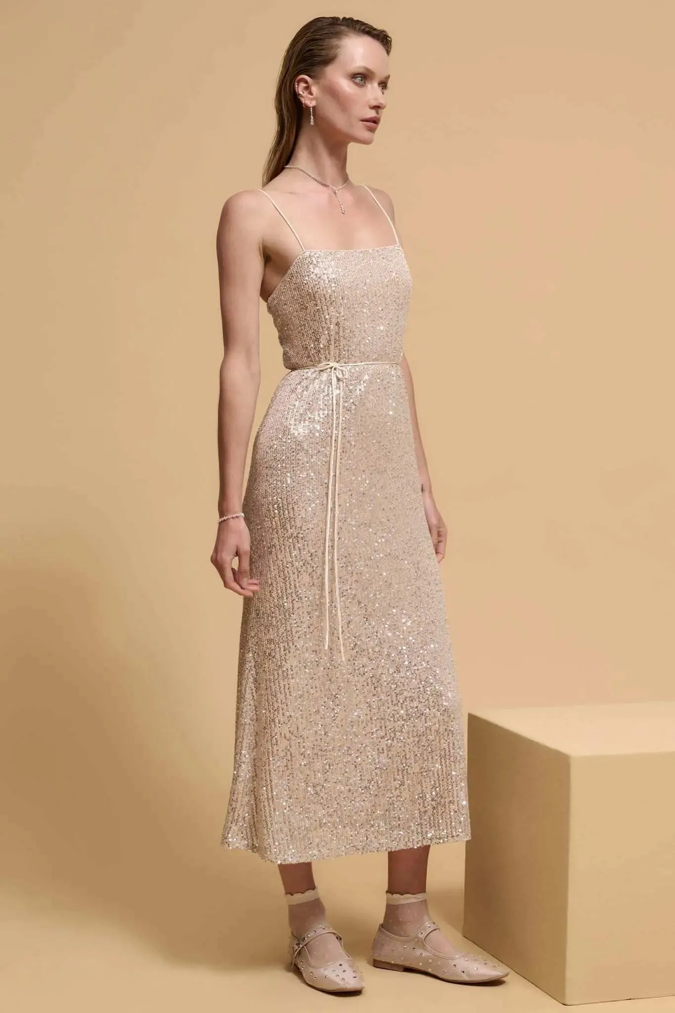 All That Glitters Sequin Midi Slip Dress sold by Promesa product image thumbnail 5