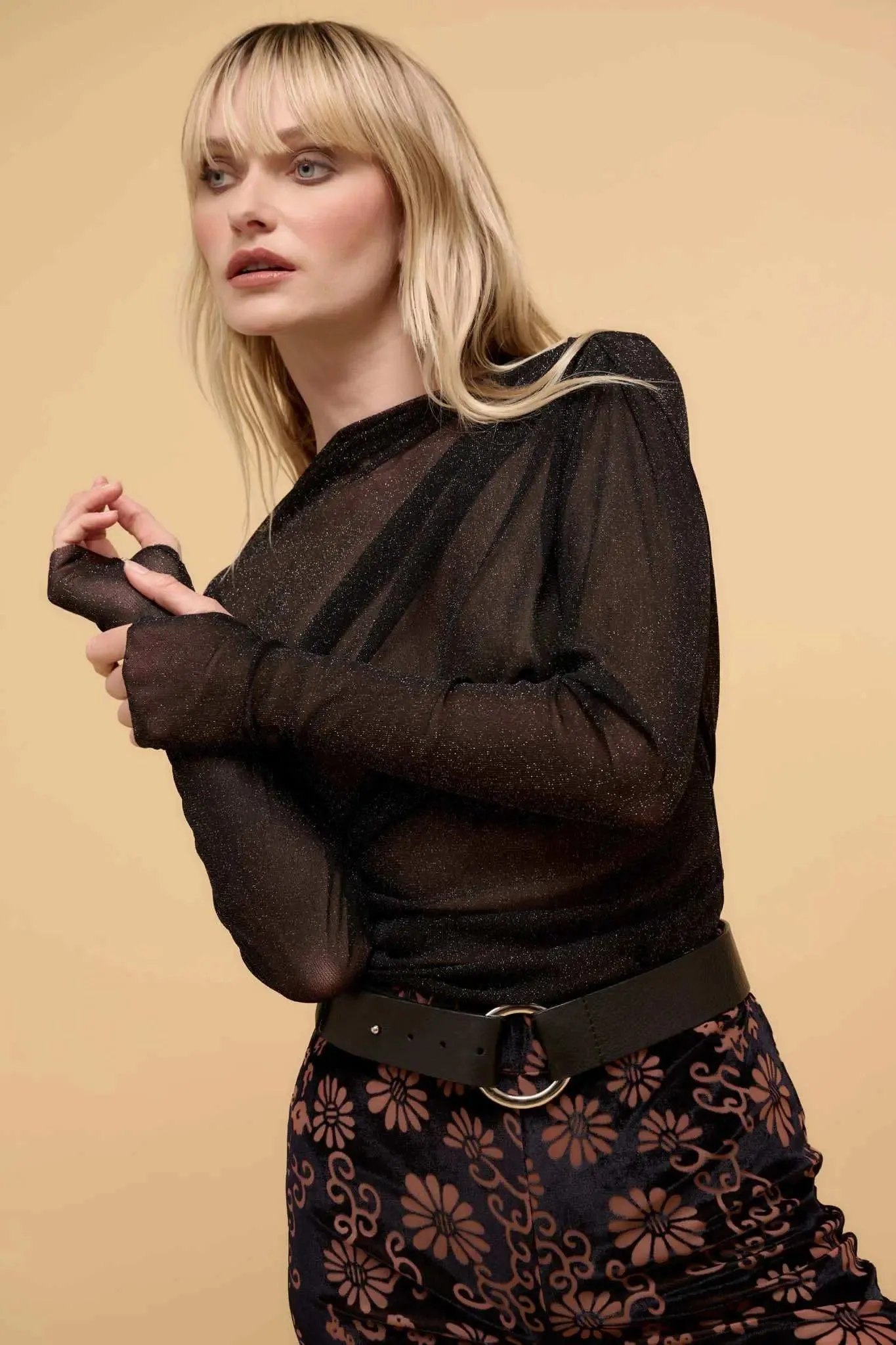 Astral Beauty Sheer Glitter Mesh Bodysuit sold by Promesa product image thumbnail 4