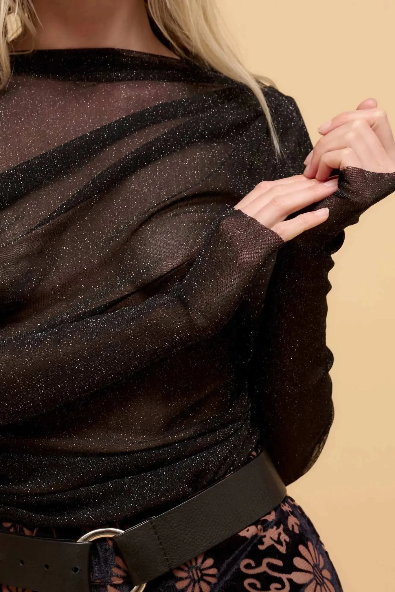 Astral Beauty Sheer Glitter Mesh Bodysuit sold by Promesa product image thumbnail 3