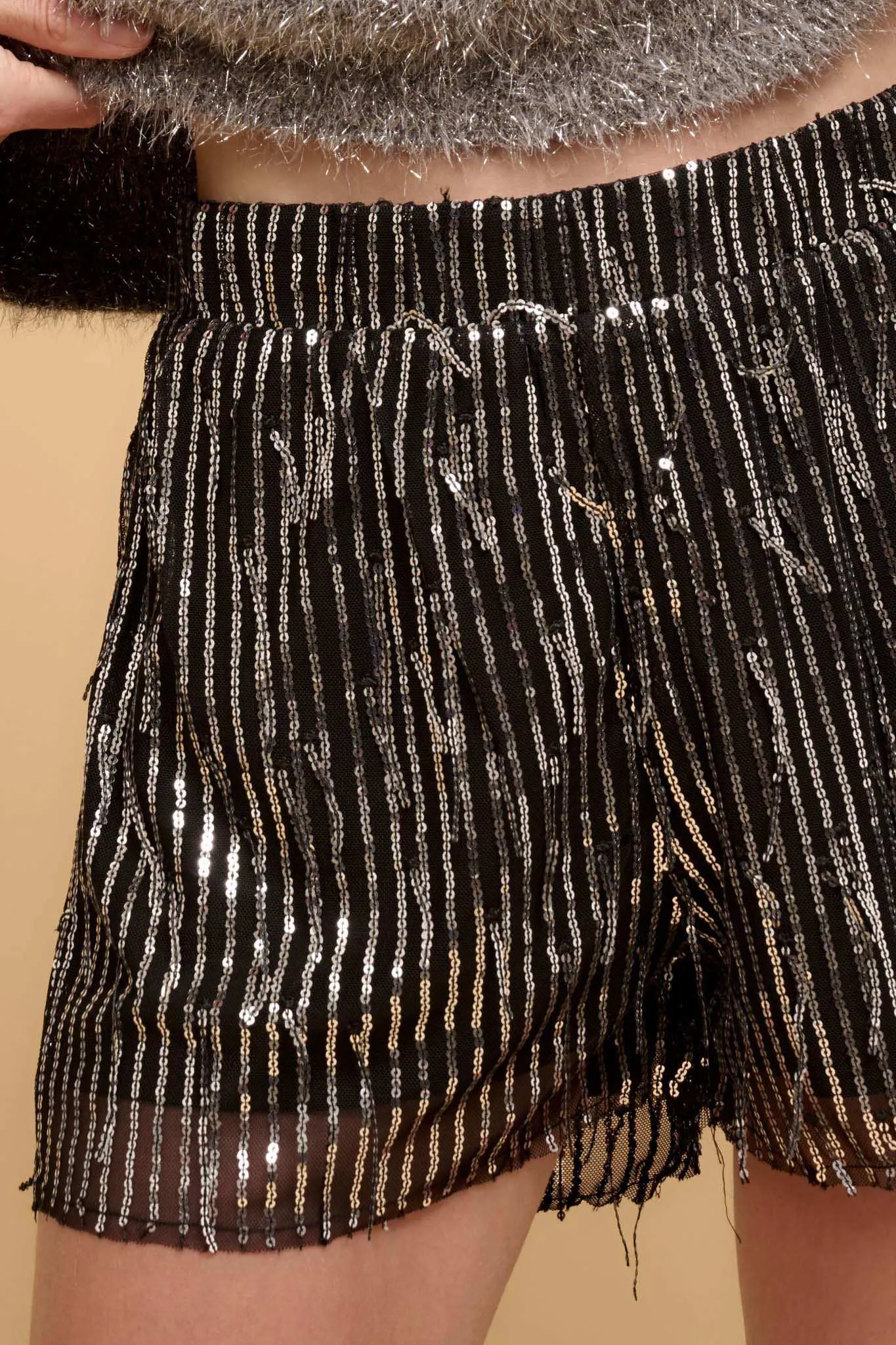 All That Jazz Sequin Stripe Shorts sold by Promesa product image thumbnail 3