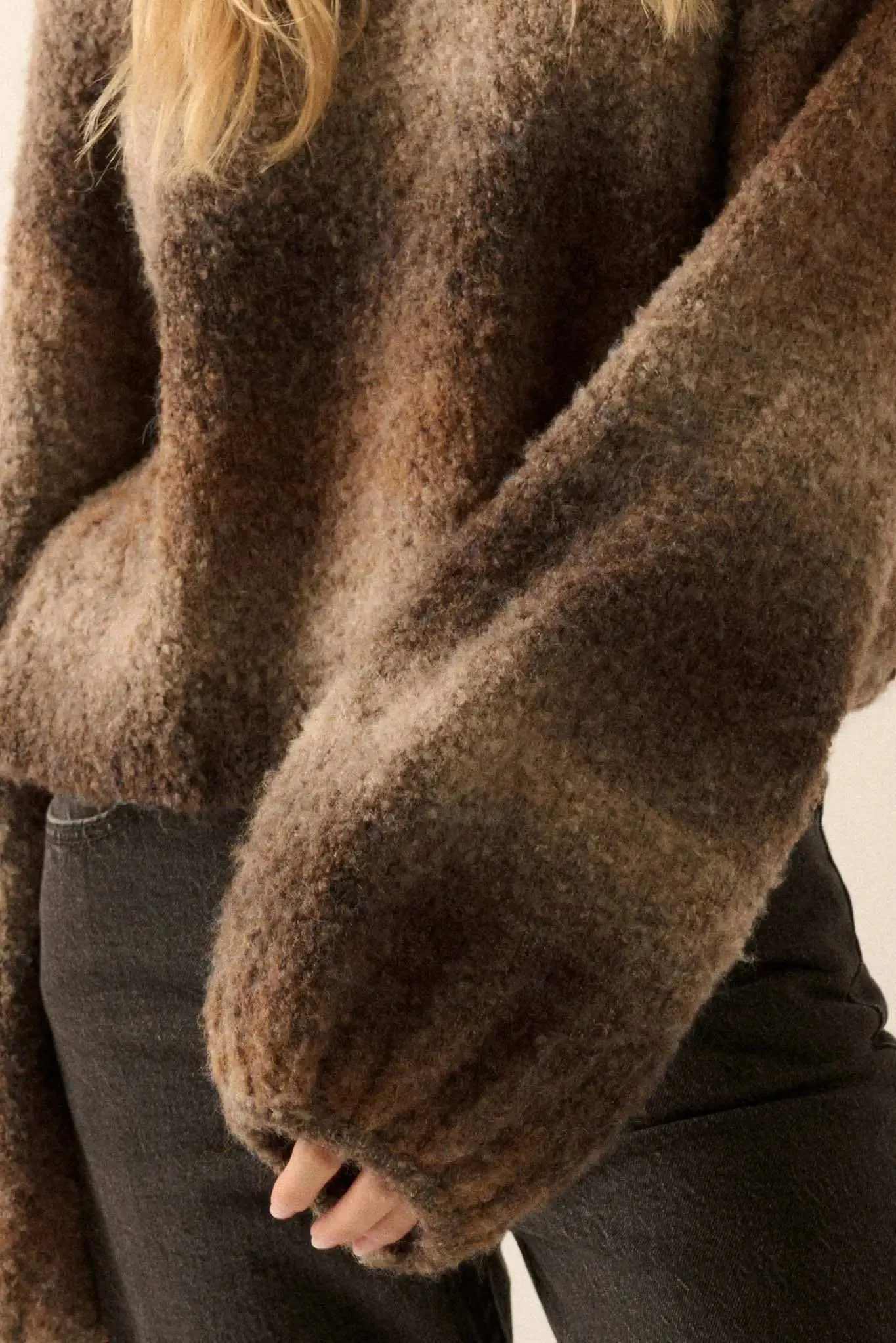 All for Hue Ombre Knit Bubble-Sleeve Sweater sold by Promesa product image thumbnail 5