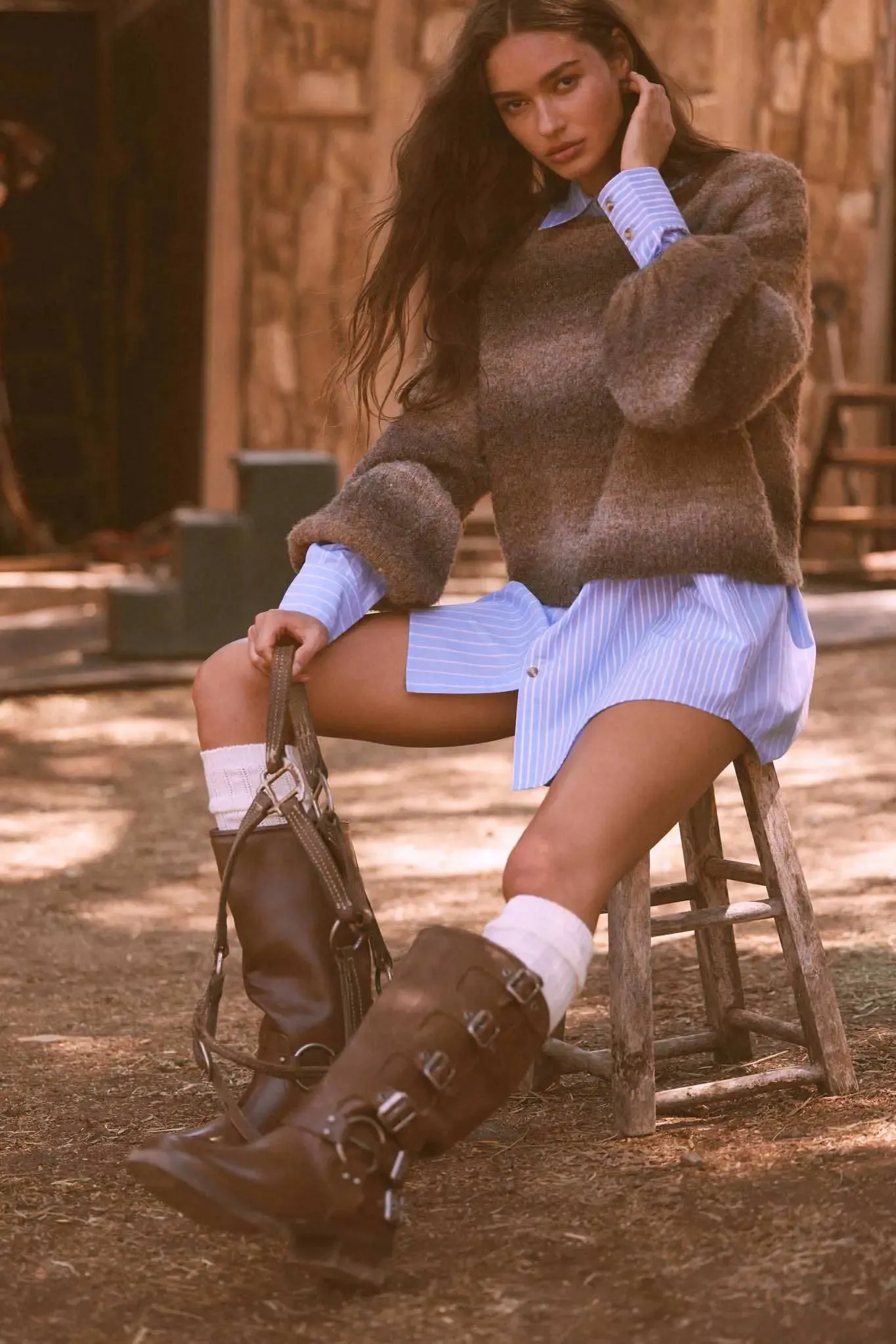 All for Hue Ombre Knit Bubble-Sleeve Sweater sold by Promesa