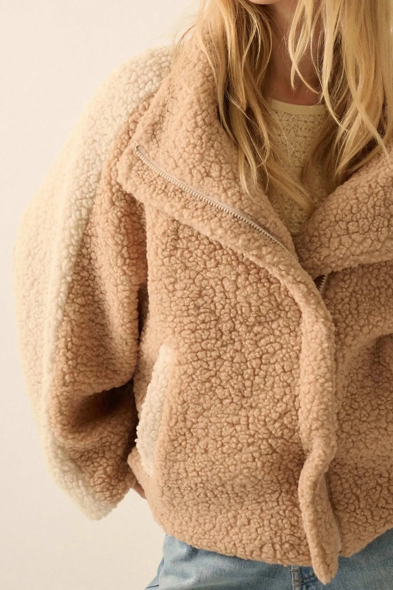 Teddy Bear Picnic Colorblock Sherpa Fleece Jacket sold by Promesa product image thumbnail 5