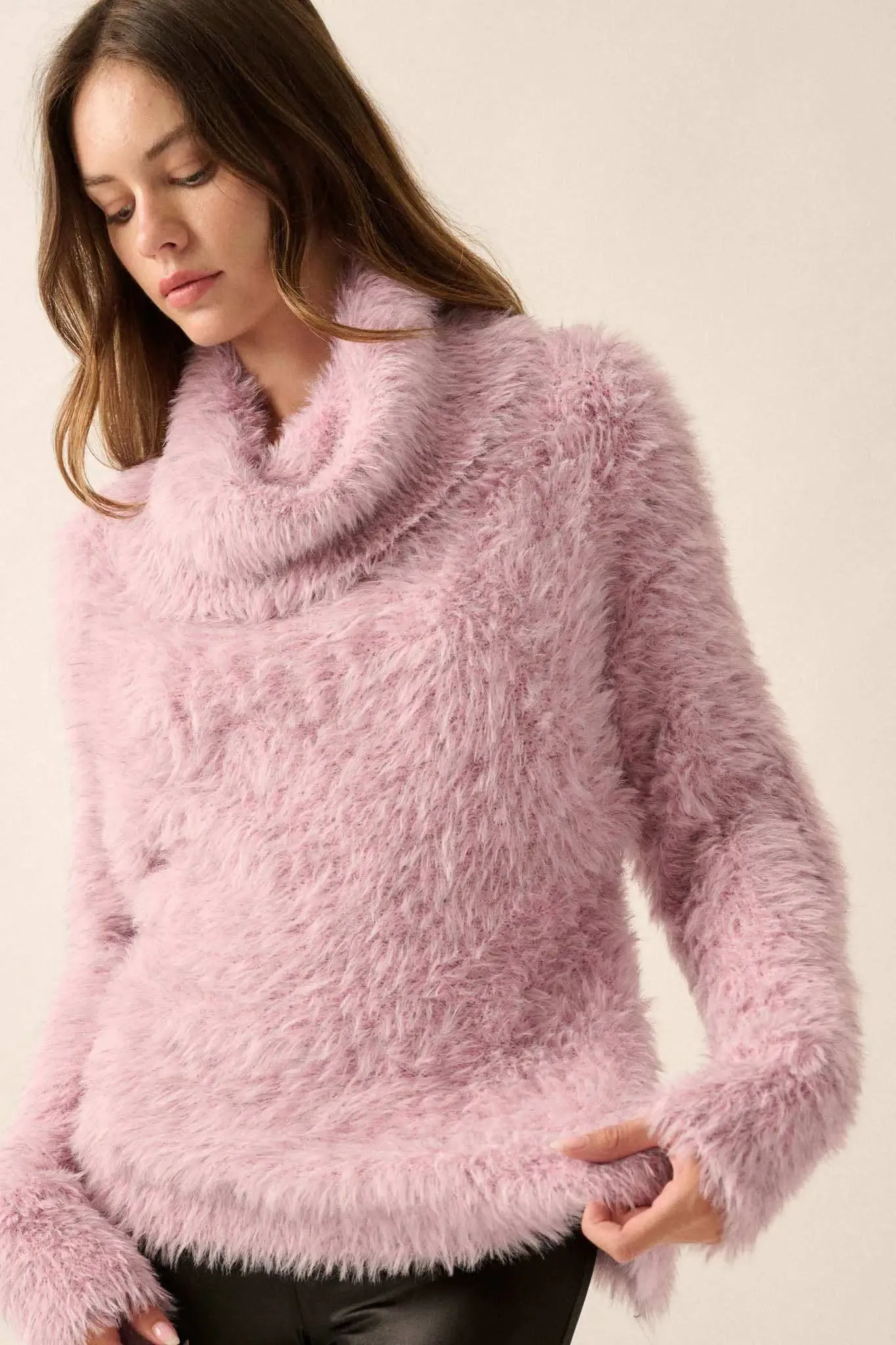 Fuzzy Wuzzy Convertible Cowl Neck Sweater sold by Promesa product image thumbnail 2