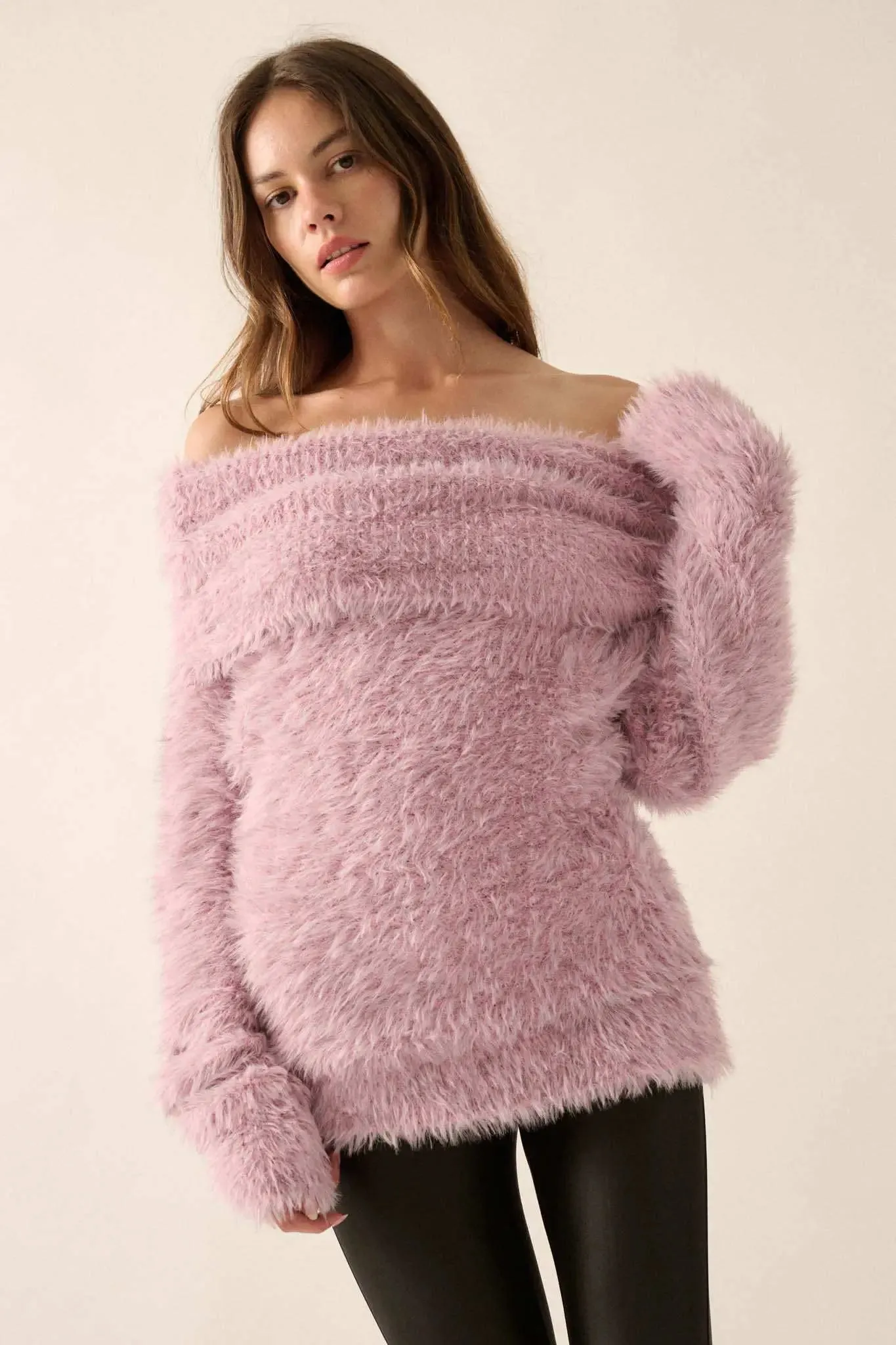 Fuzzy Wuzzy Convertible Cowl Neck Sweater sold by Promesa