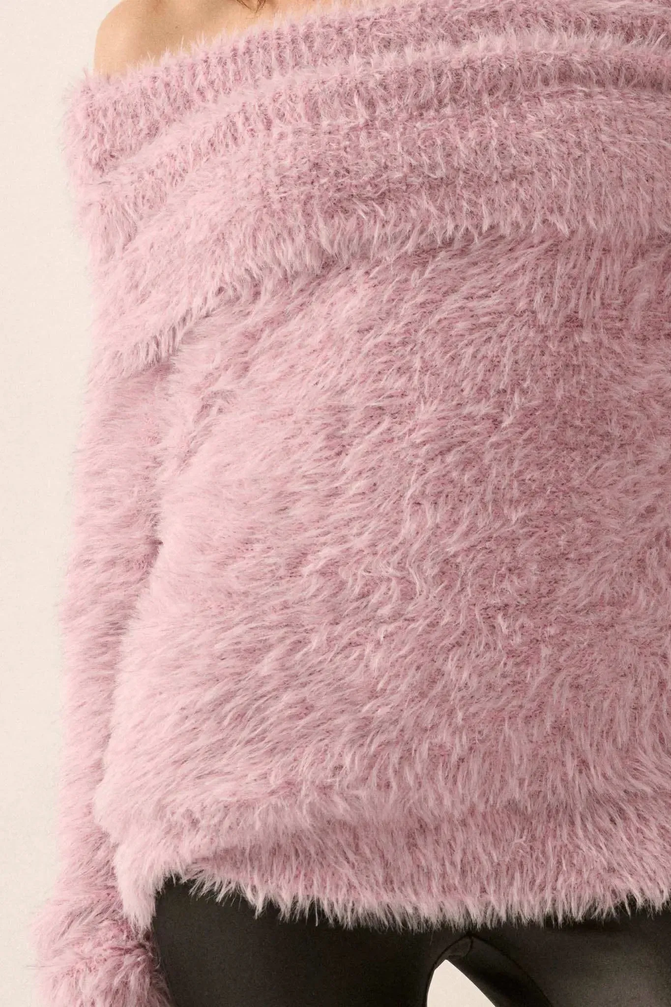 Fuzzy Wuzzy Convertible Cowl Neck Sweater sold by Promesa product image thumbnail 3