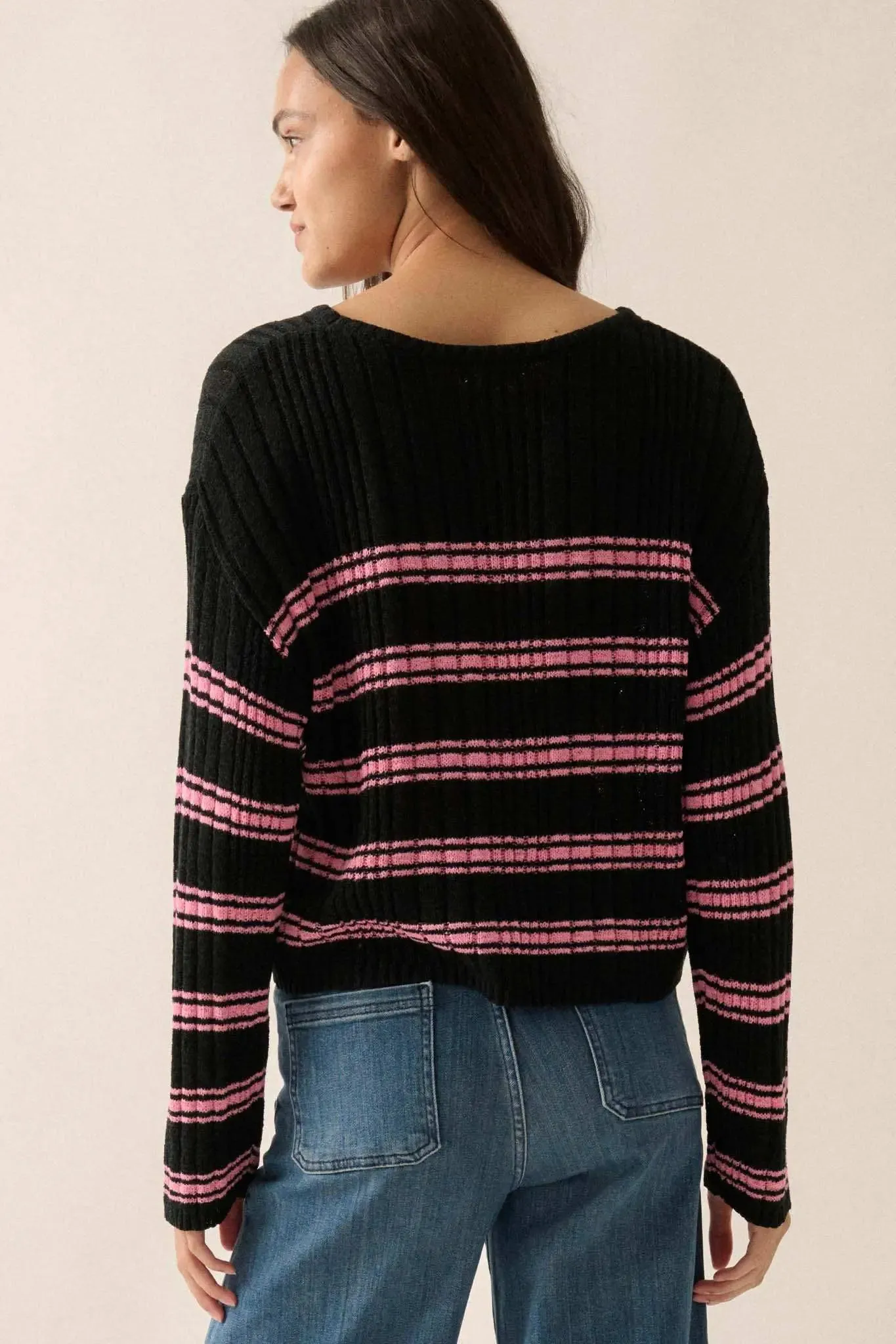 Rule the World Striped Ribbed Knit Sweater sold by Promesa product image thumbnail 2