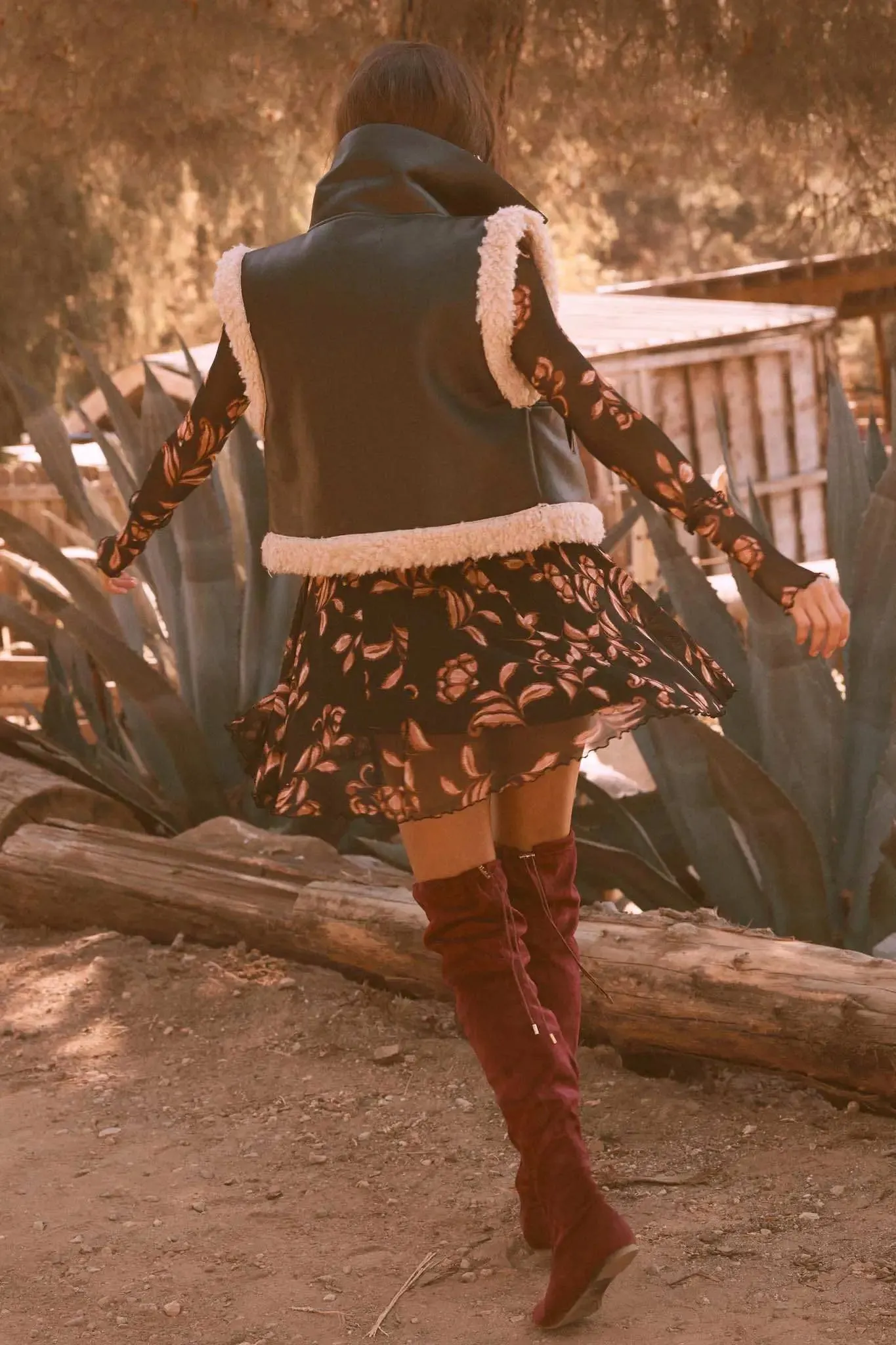 Hit the Highway Fur-Trim Vegan Leather Moto Vest sold by Promesa product image thumbnail 2