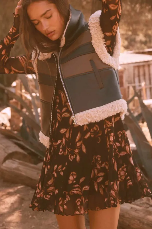 Hit the Highway Fur-Trim Vegan Leather Moto Vest sold by Promesa