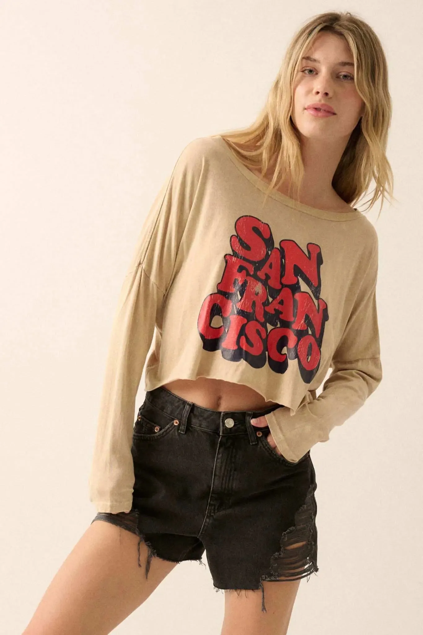 San Francisco Cropped Long-Sleeve Graphic Tee sold by Promesa product image thumbnail 4
