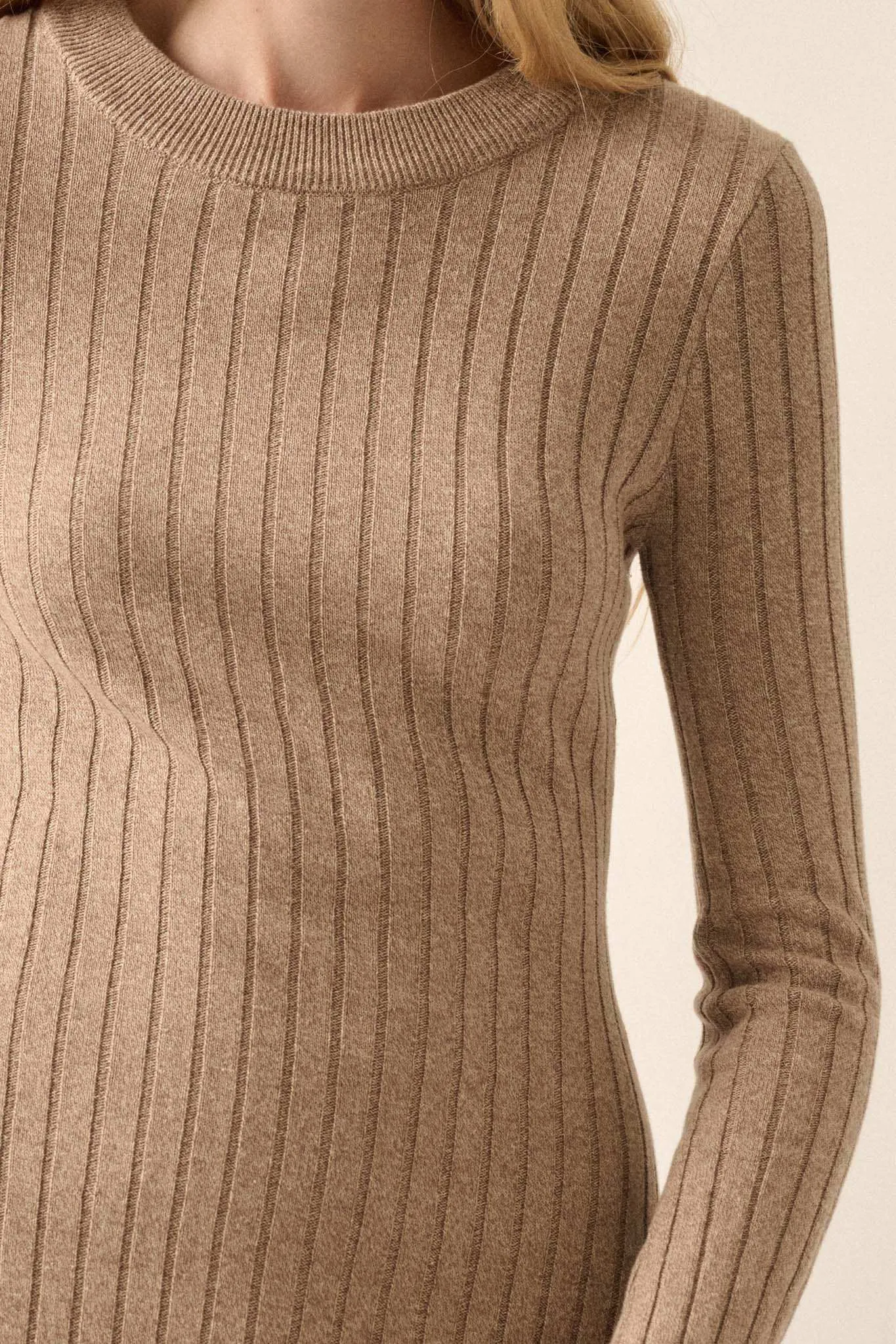 Subtle Ways Ribbed Knit Midi Sweater Dress sold by Promesa product image thumbnail 5