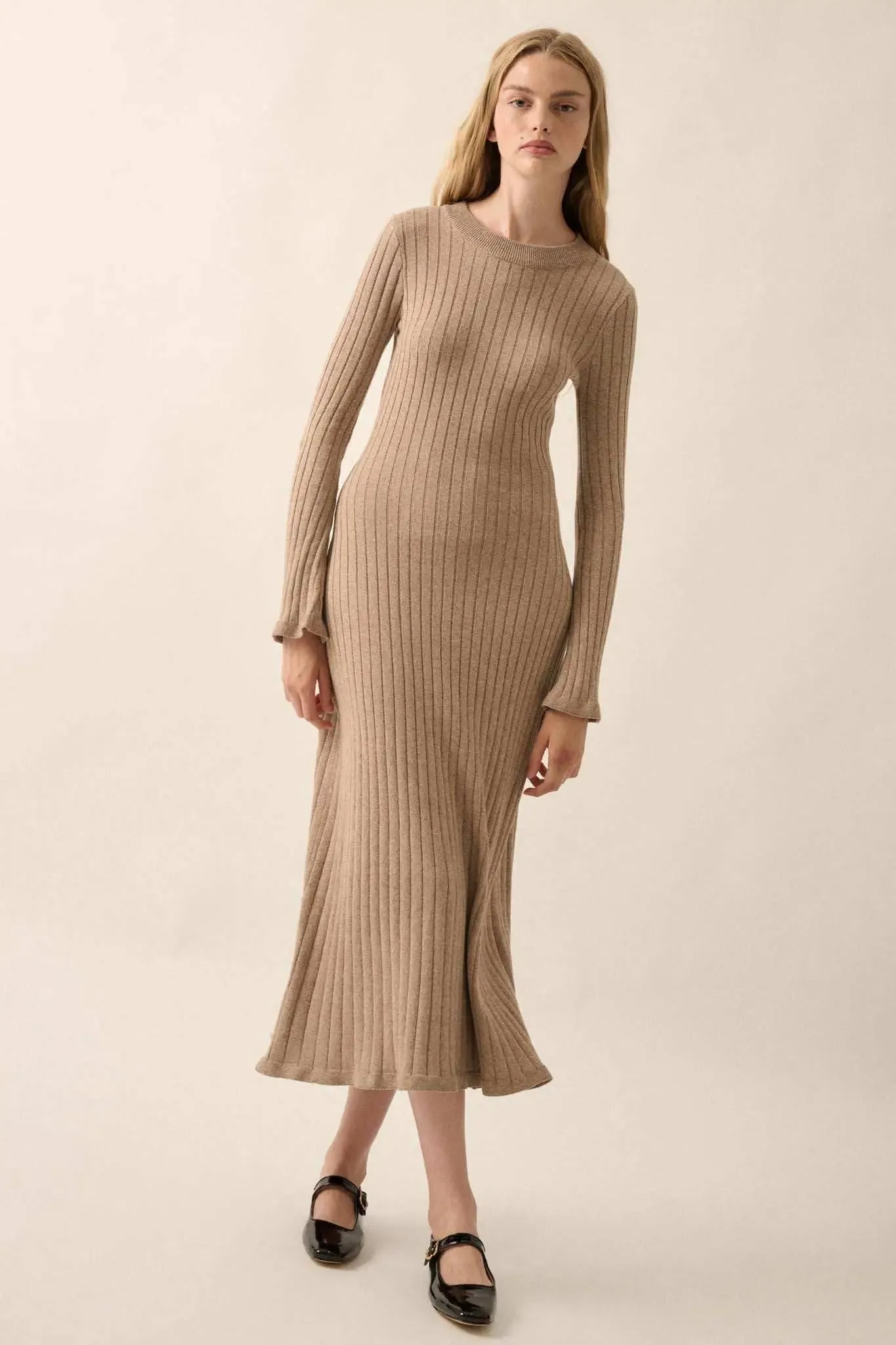 Subtle Ways Ribbed Knit Midi Sweater Dress sold by Promesa product image thumbnail 3